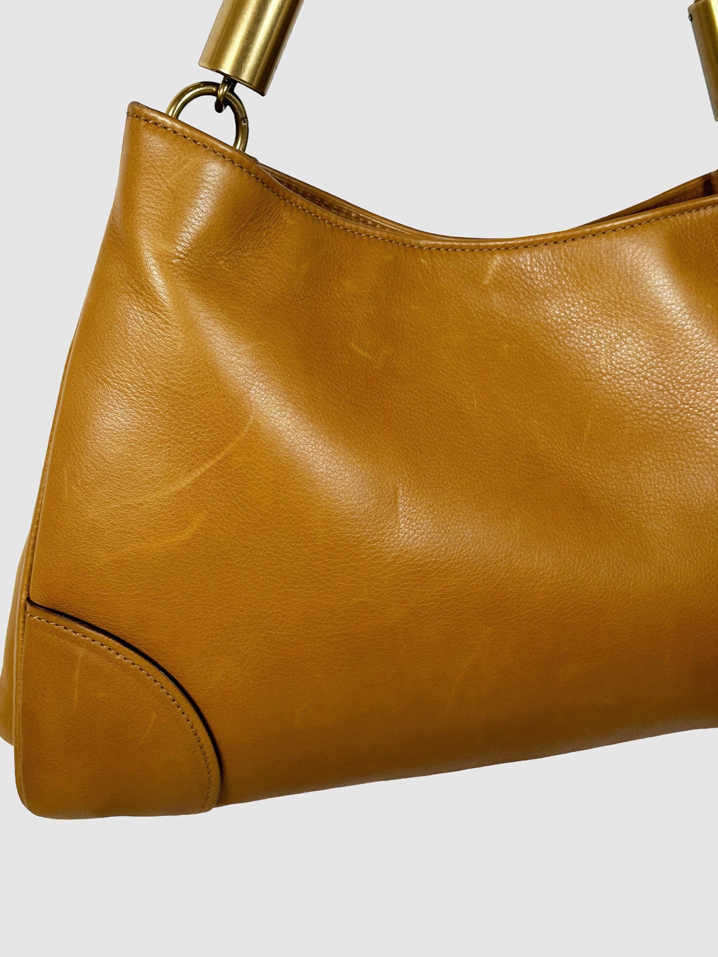 Leather Drawstring Hobo Bag