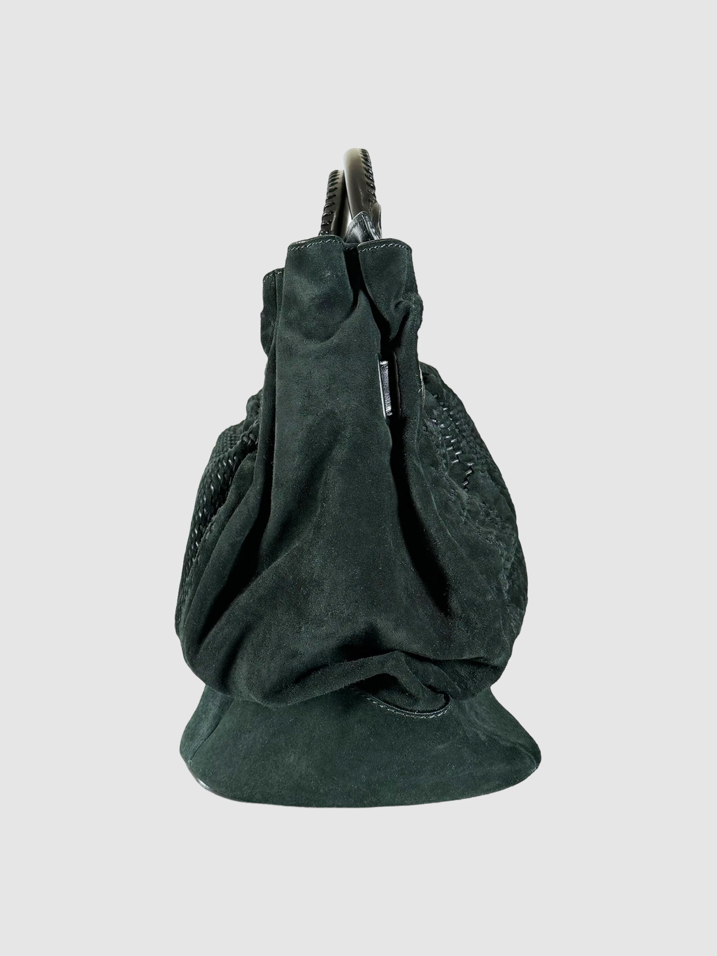 2010 Large Corded Suede Zip Tote