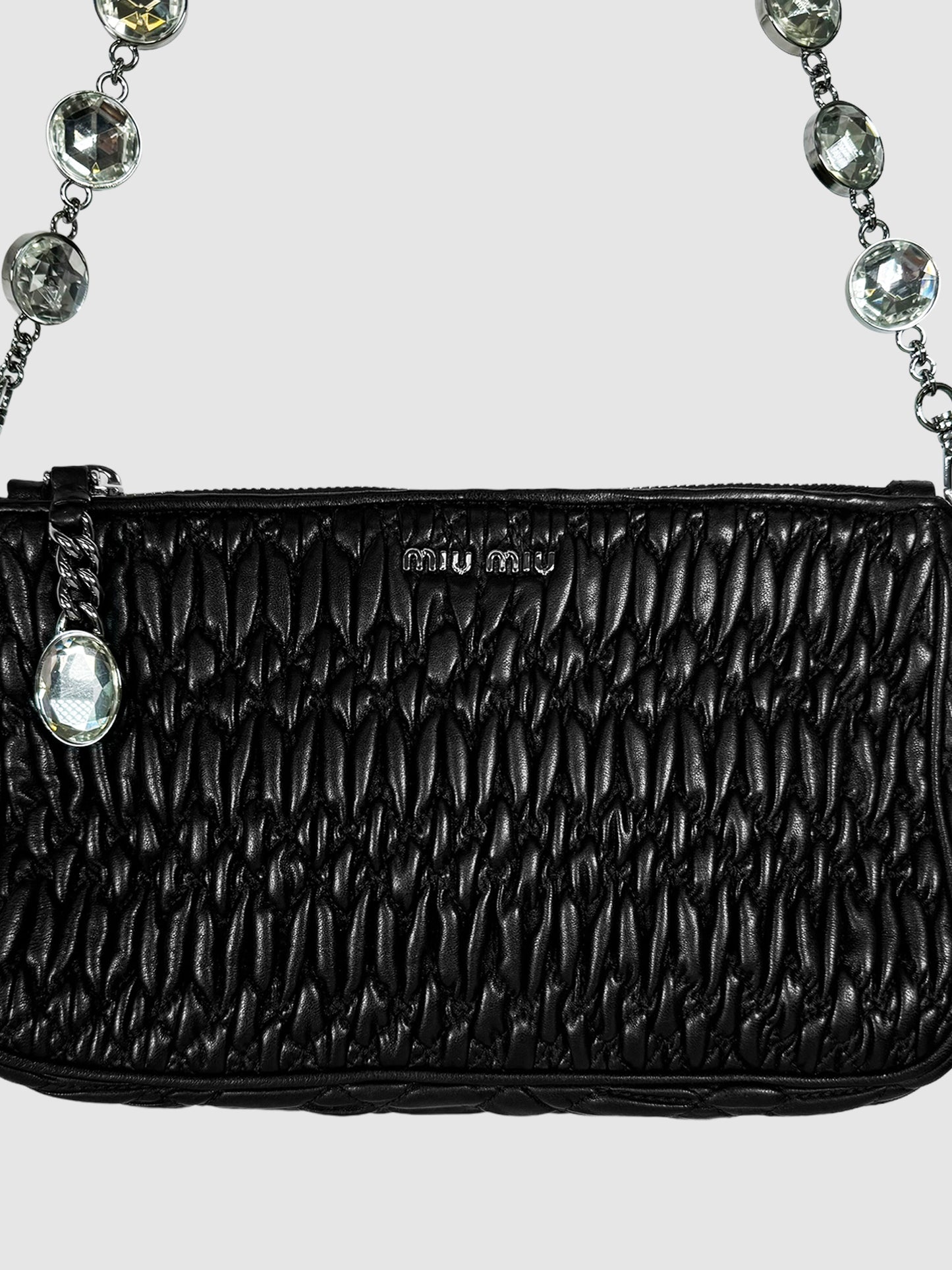 Matelassé Crystal Shoulder Bag