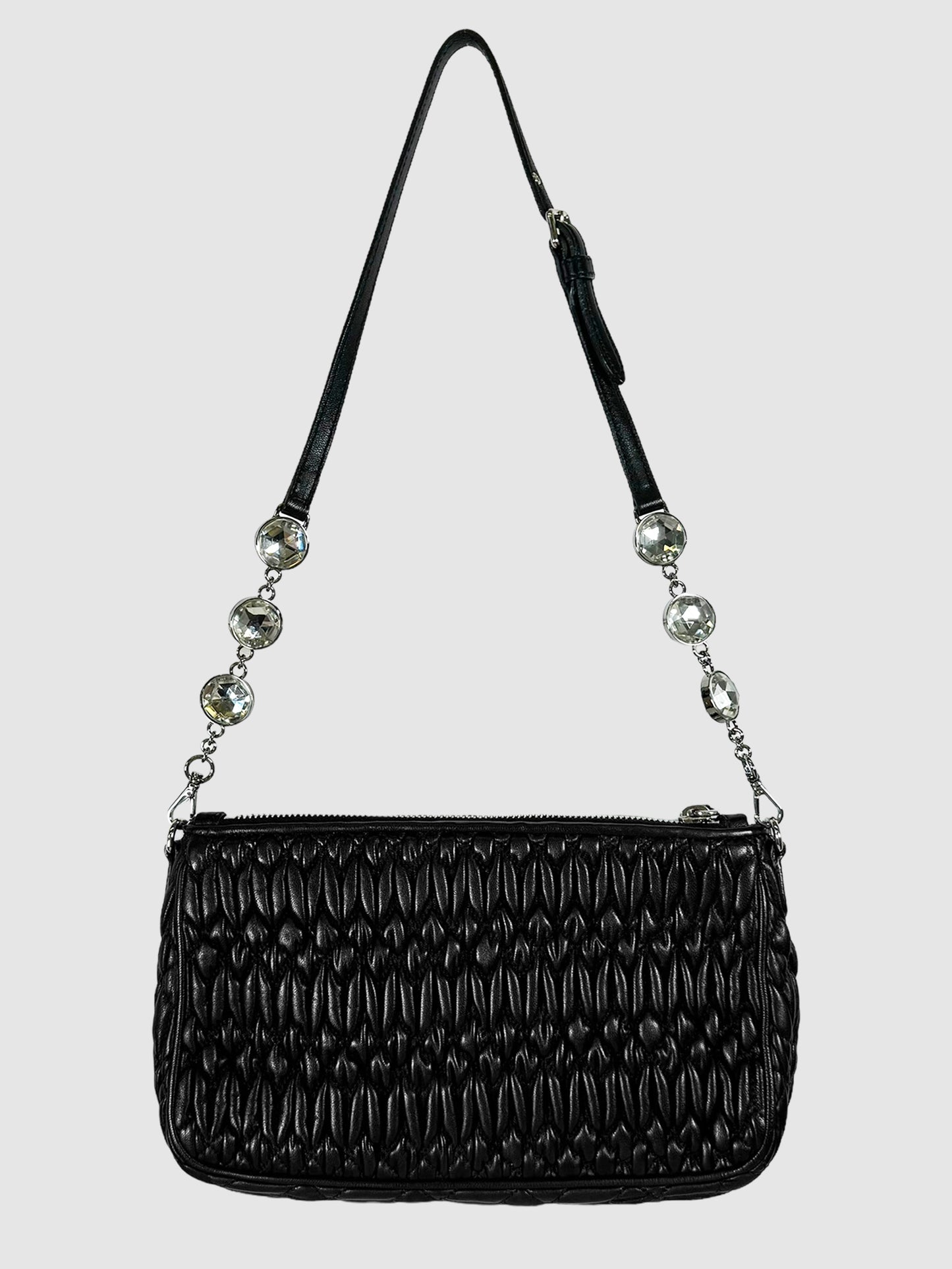 Matelassé Crystal Shoulder Bag