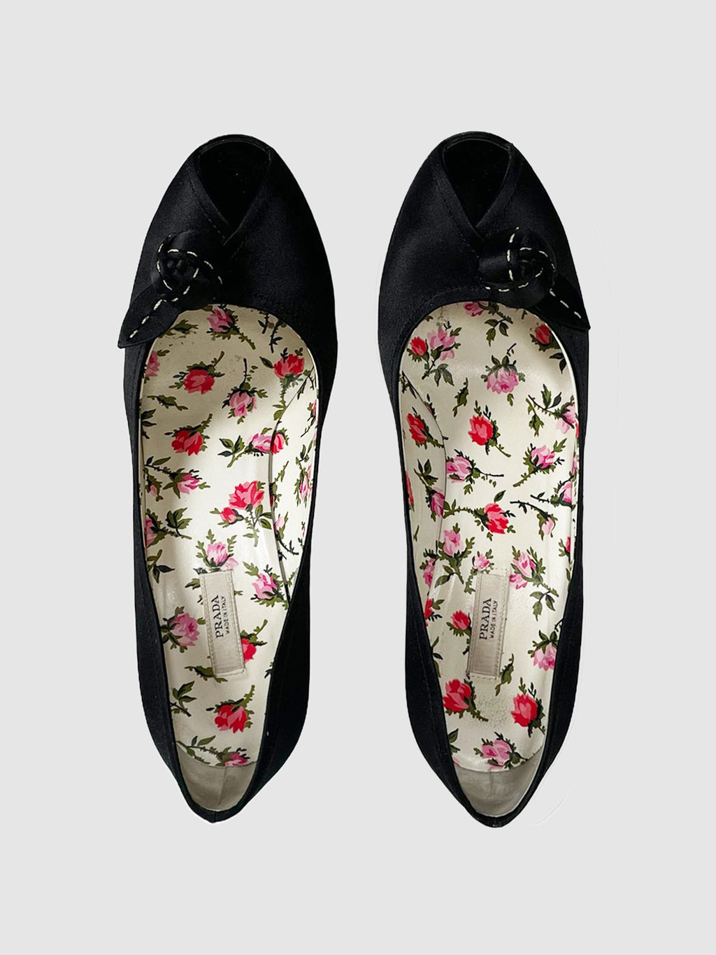 Satin Peep Toe Pumps - Size 38