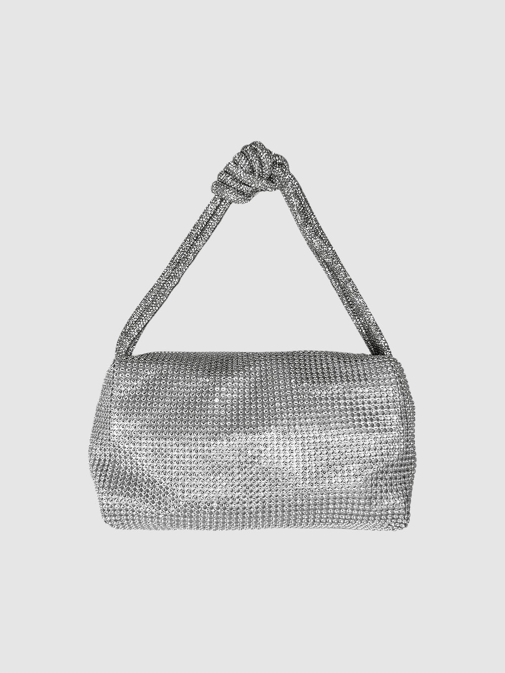 Mesh Rhinestone Knotted Handbag