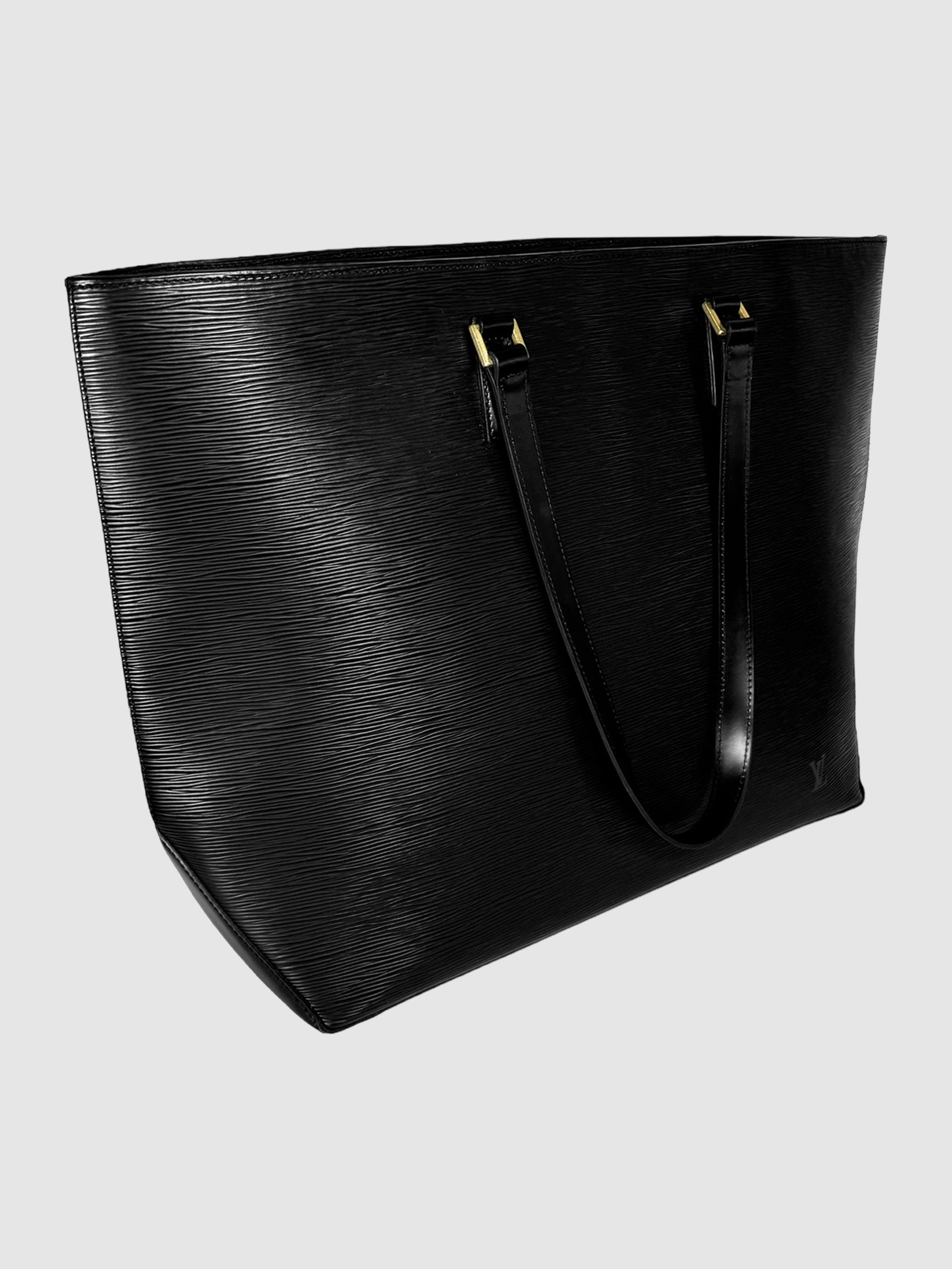 Louis Vuitton Black Epi Leather Shoulder Tote Bag GM Consignment Secondhand Designer Luxury Resale Toronto Trendy