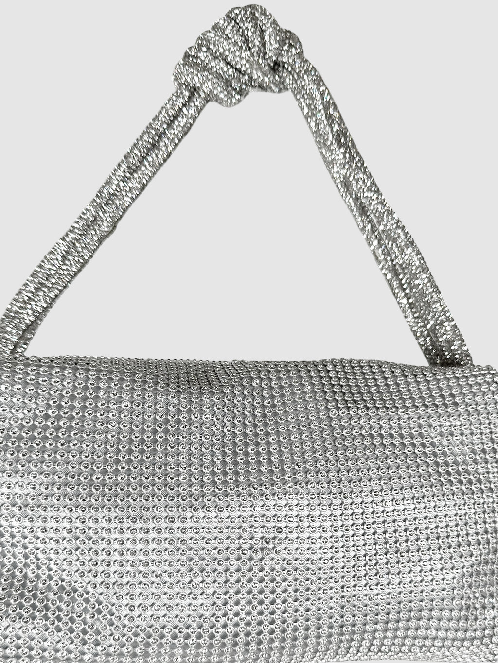 Mesh Rhinestone Knotted Handbag