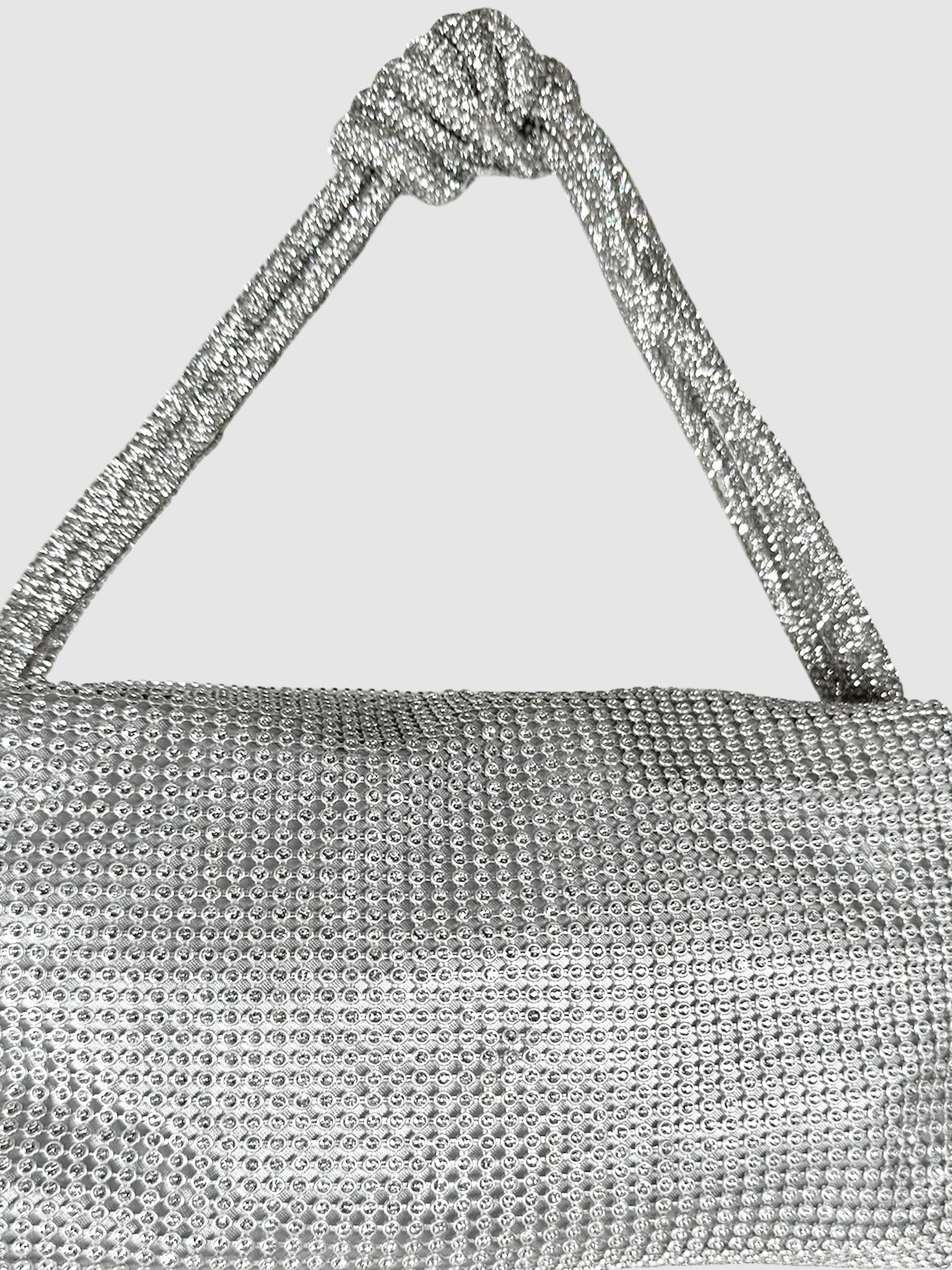 Mesh Rhinestone Knotted Handbag