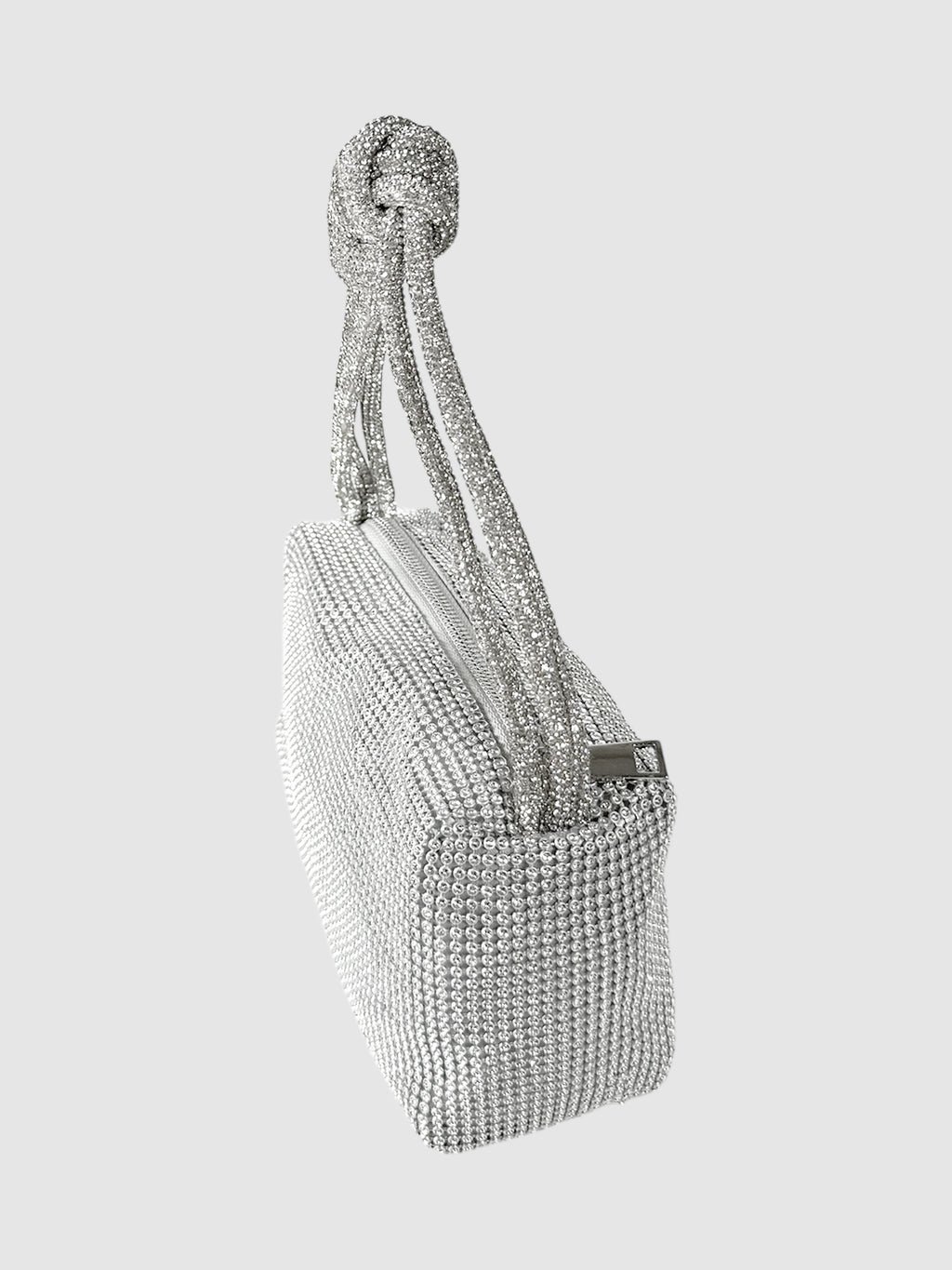 Mesh Rhinestone Knotted Handbag