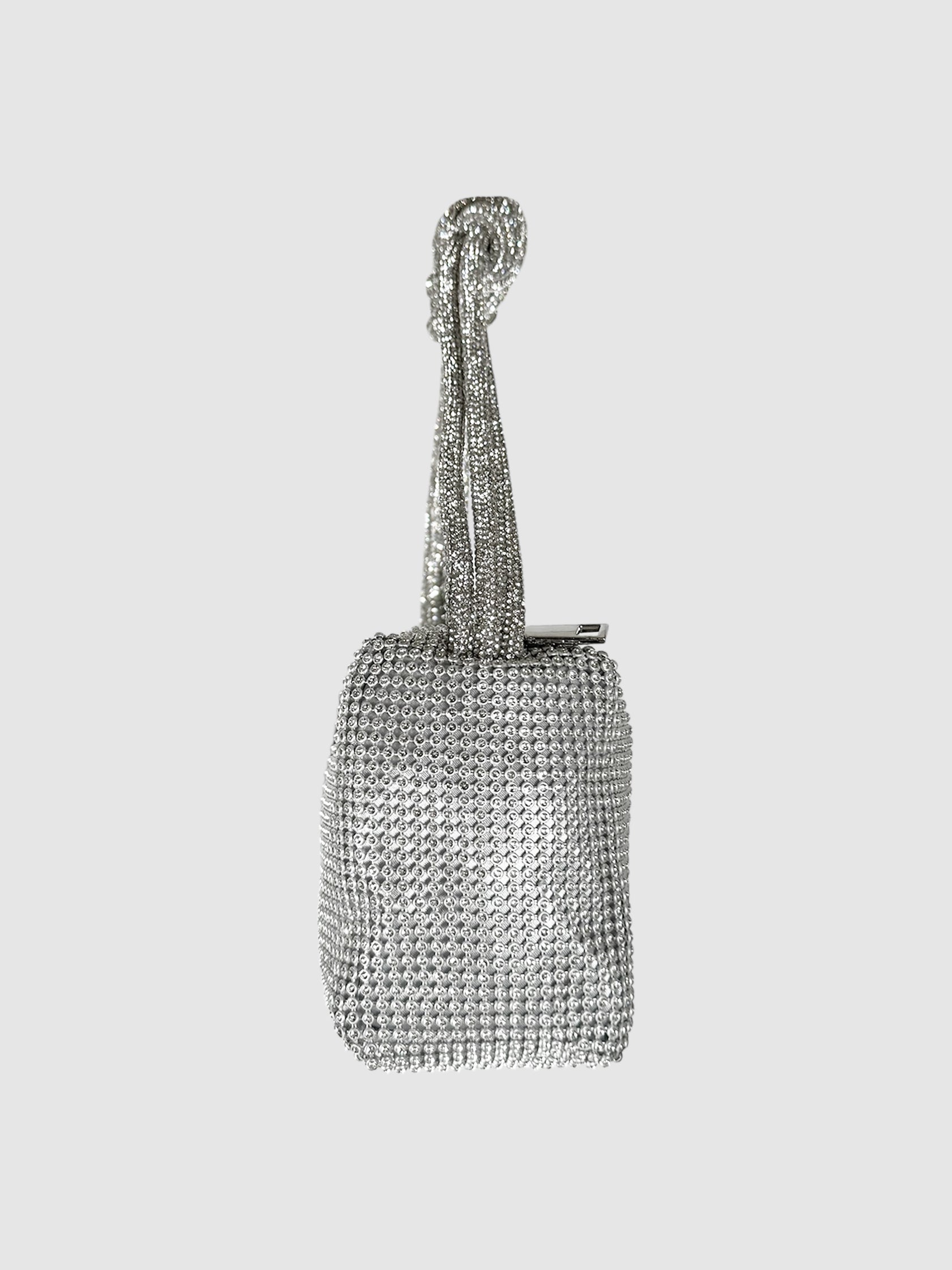 Mesh Rhinestone Knotted Handbag