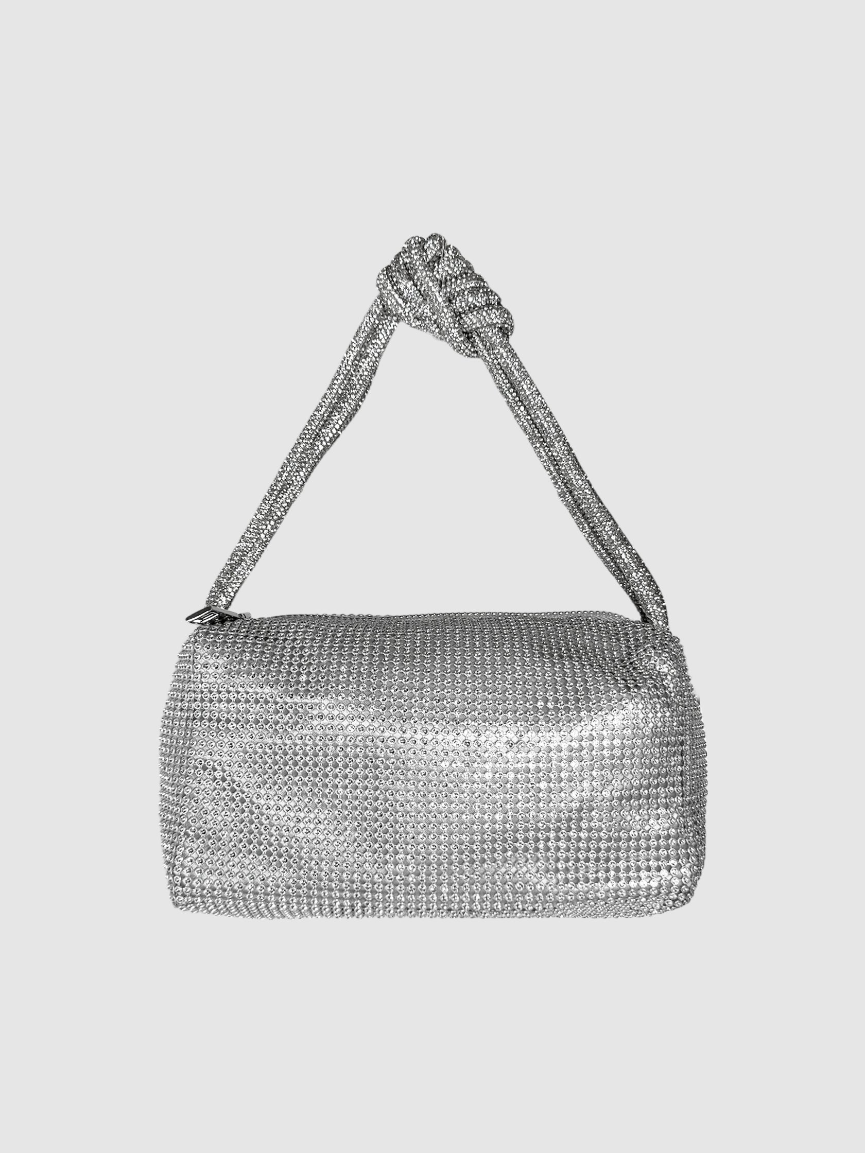 Mesh Rhinestone Knotted Handbag
