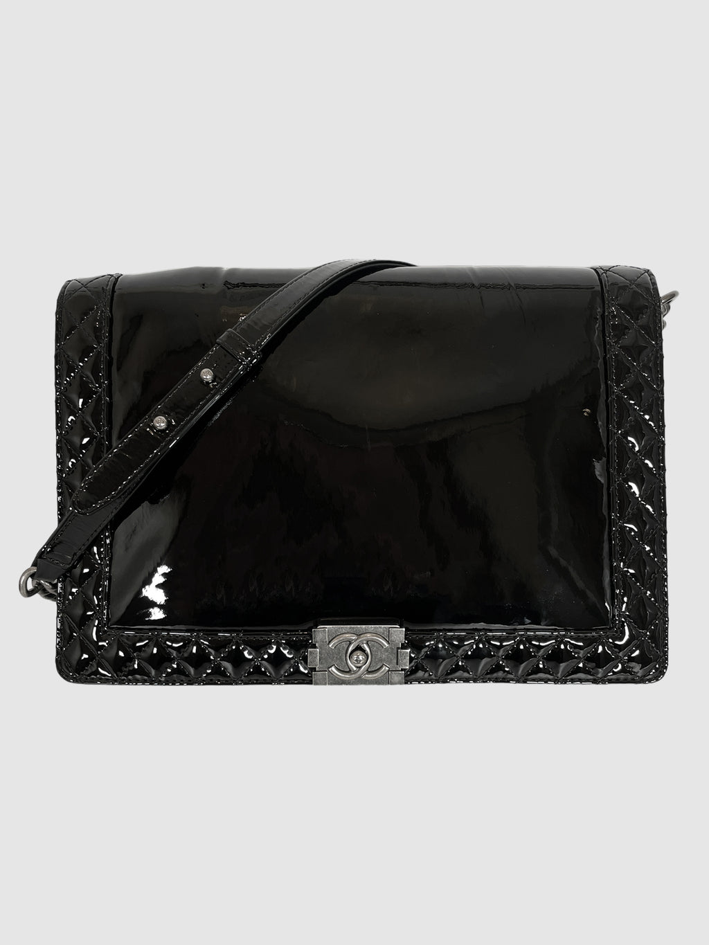 Large Patent Leather Reverso Boy Bag