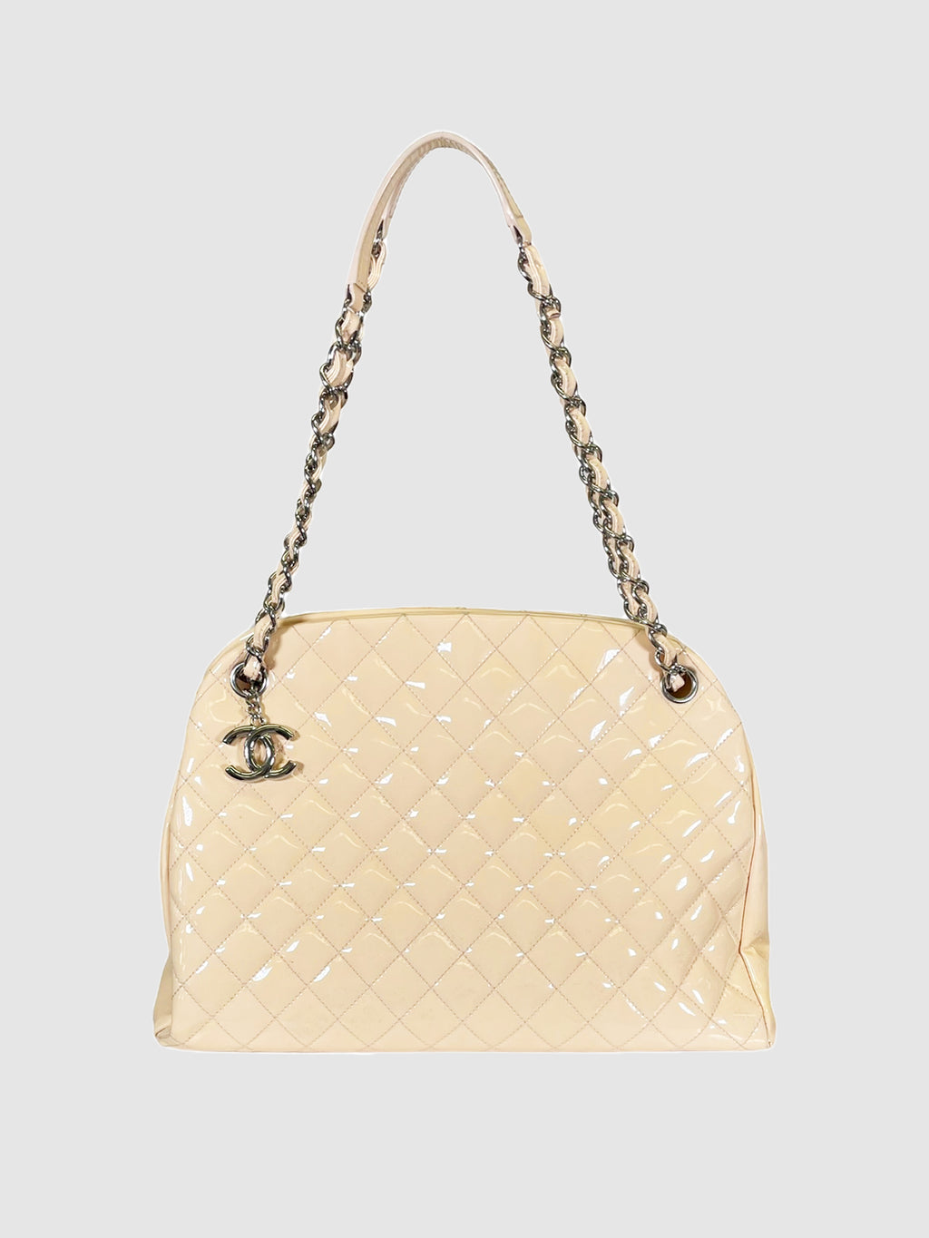 Quilted Patent Leather Bowling Bag