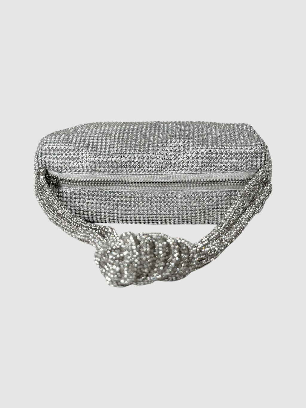 Mesh Rhinestone Knotted Handbag