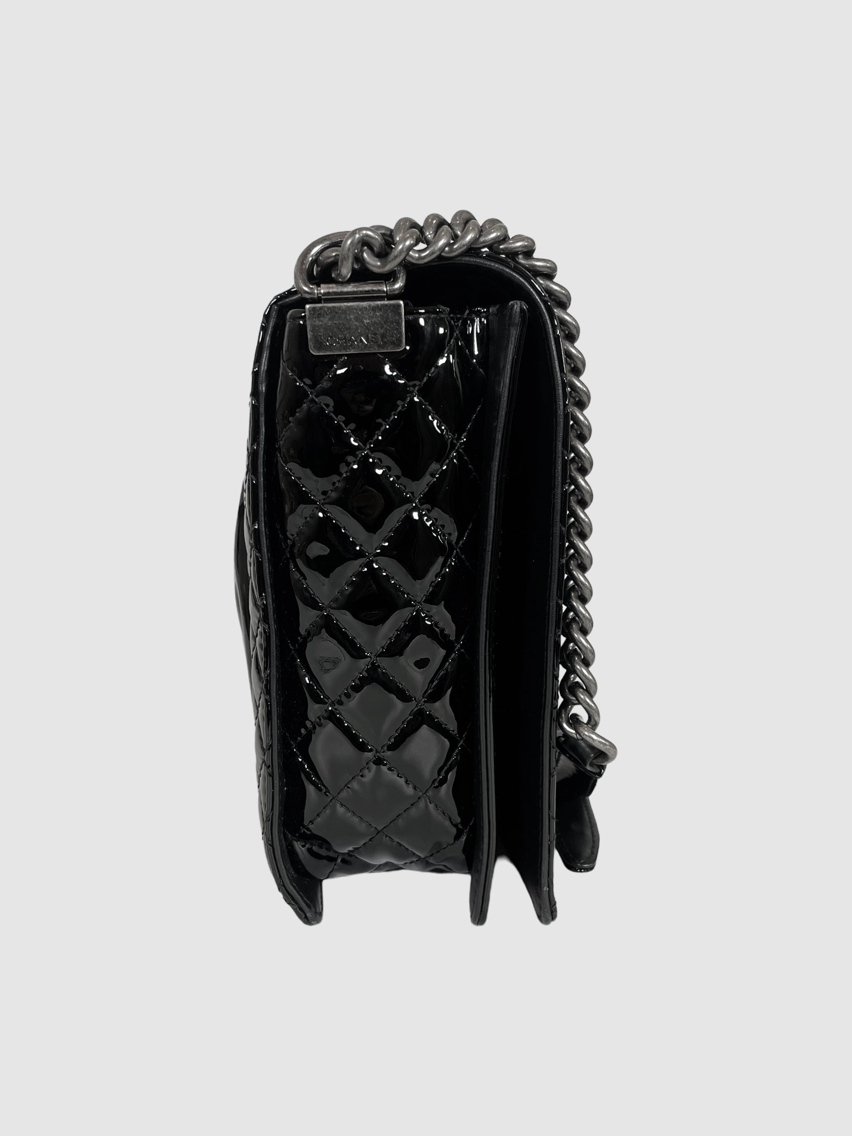 Large Patent Leather Reverso Boy Bag