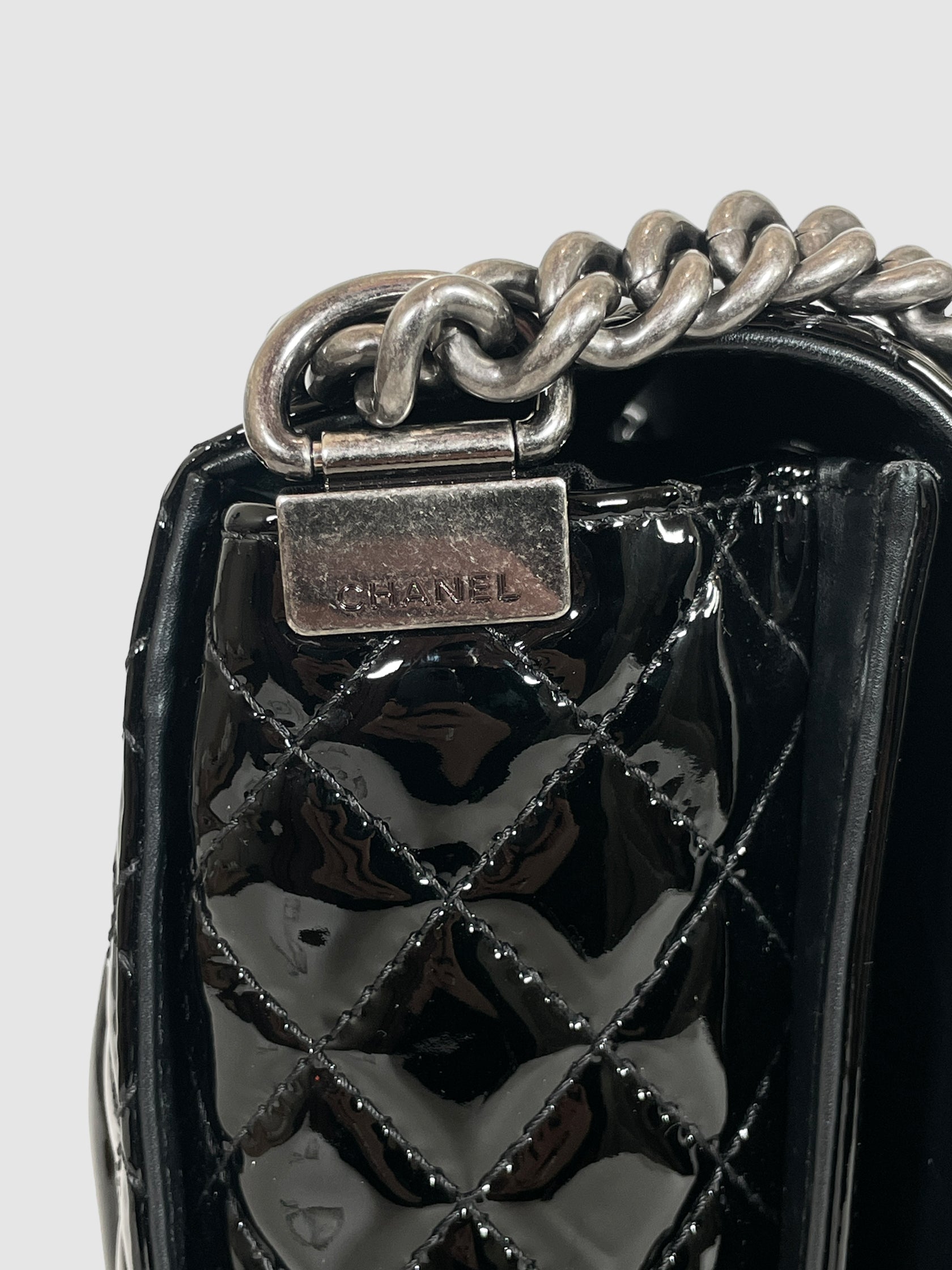 Large Patent Leather Reverso Boy Bag