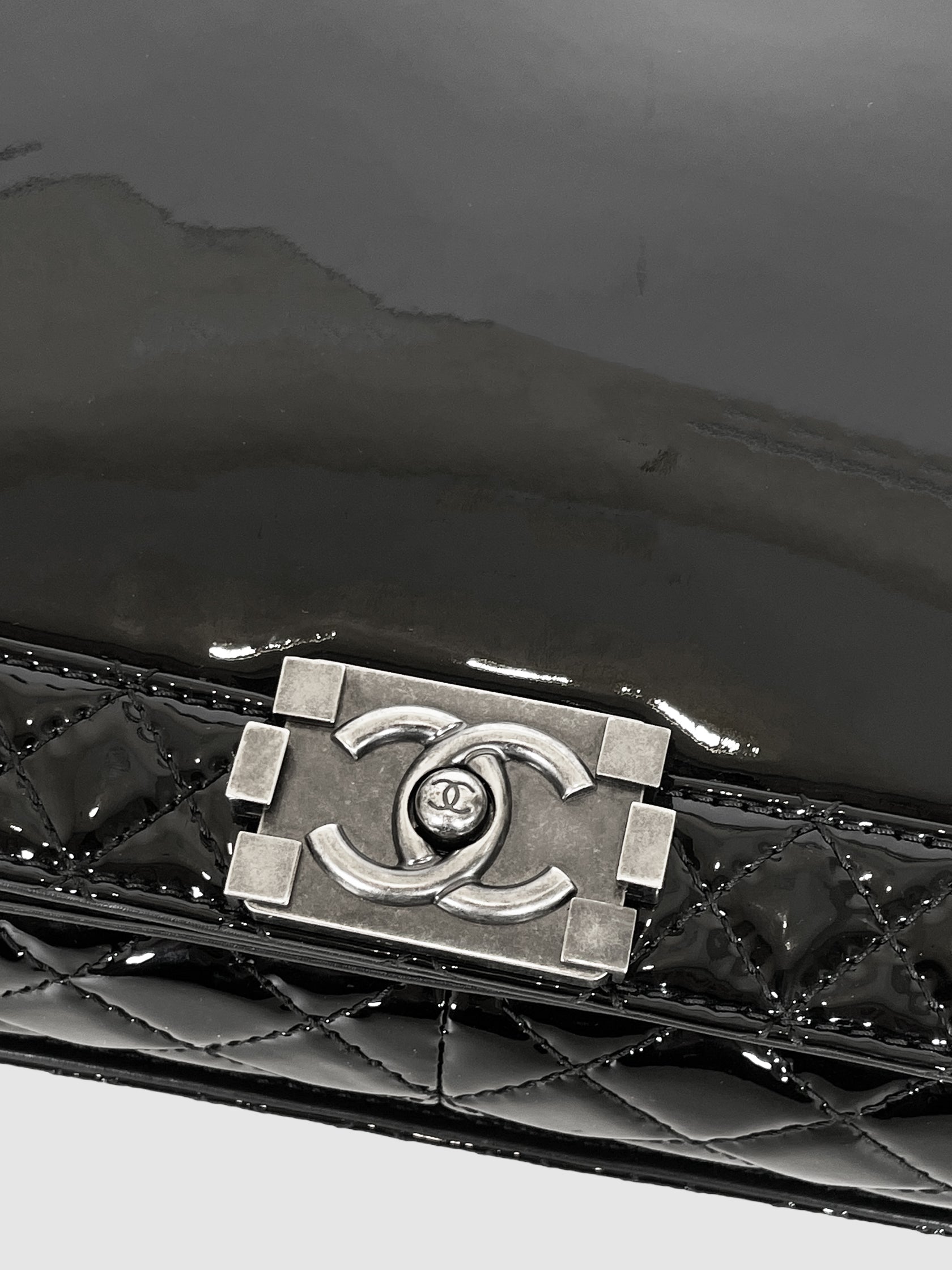 Large Patent Leather Reverso Boy Bag