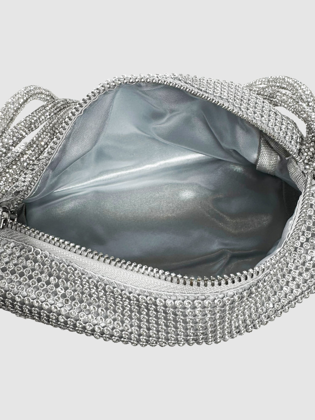 Mesh Rhinestone Knotted Handbag