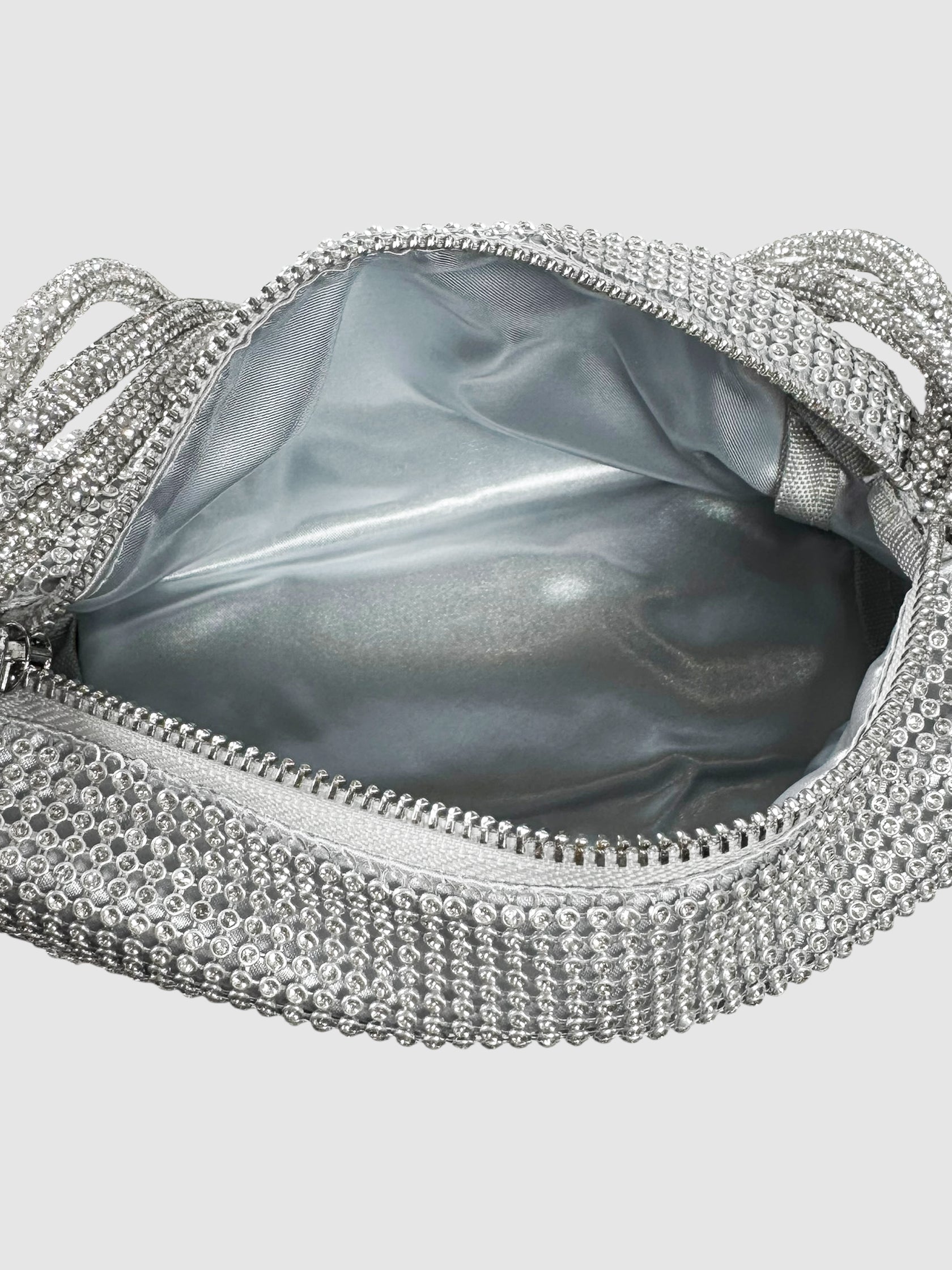 Mesh Rhinestone Knotted Handbag