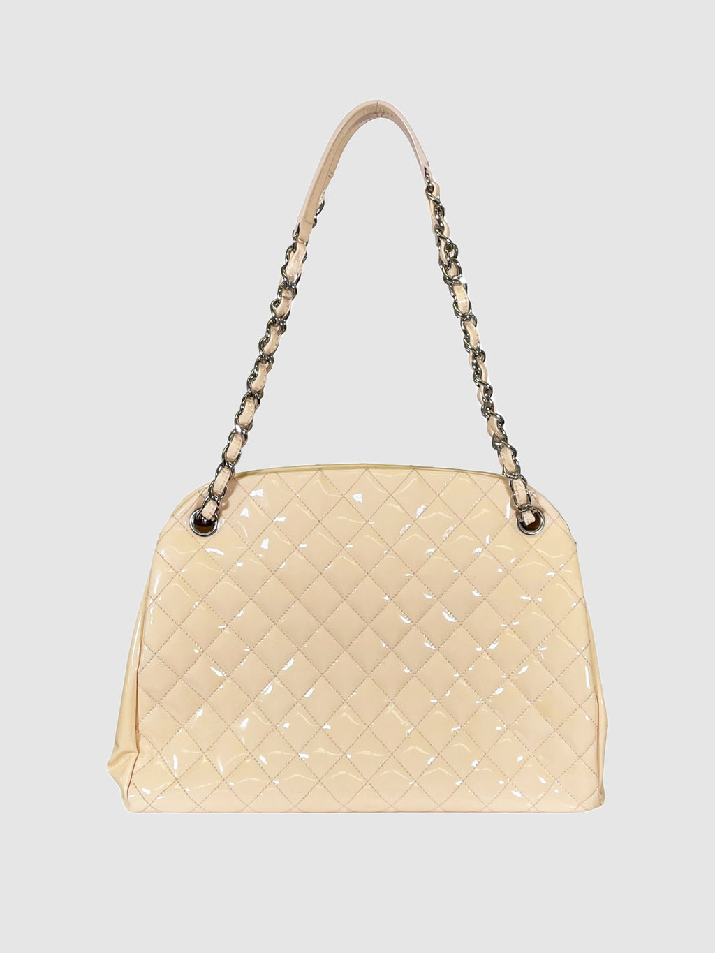 Quilted Patent Leather Bowling Bag