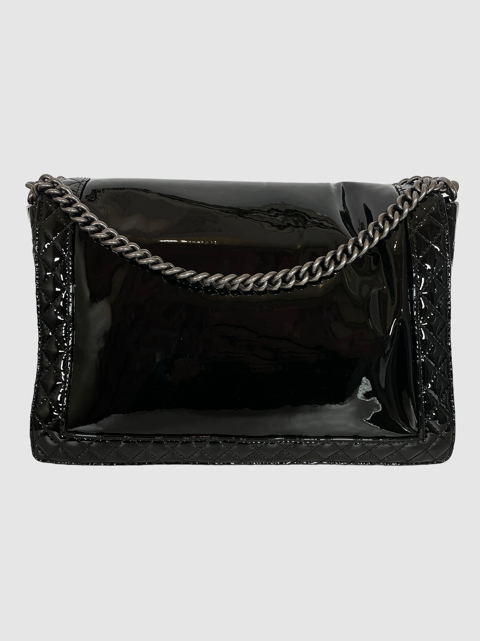 Large Patent Leather Reverso Boy Bag