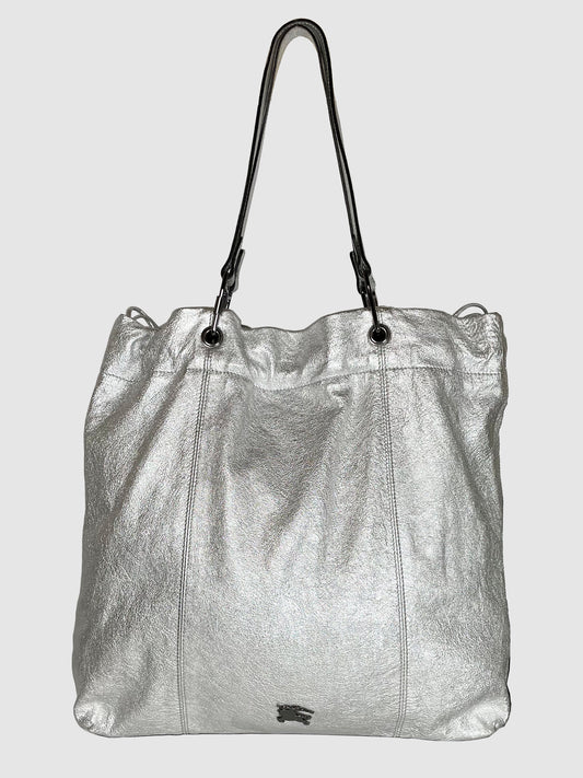 Metallic Leather Tote Bag