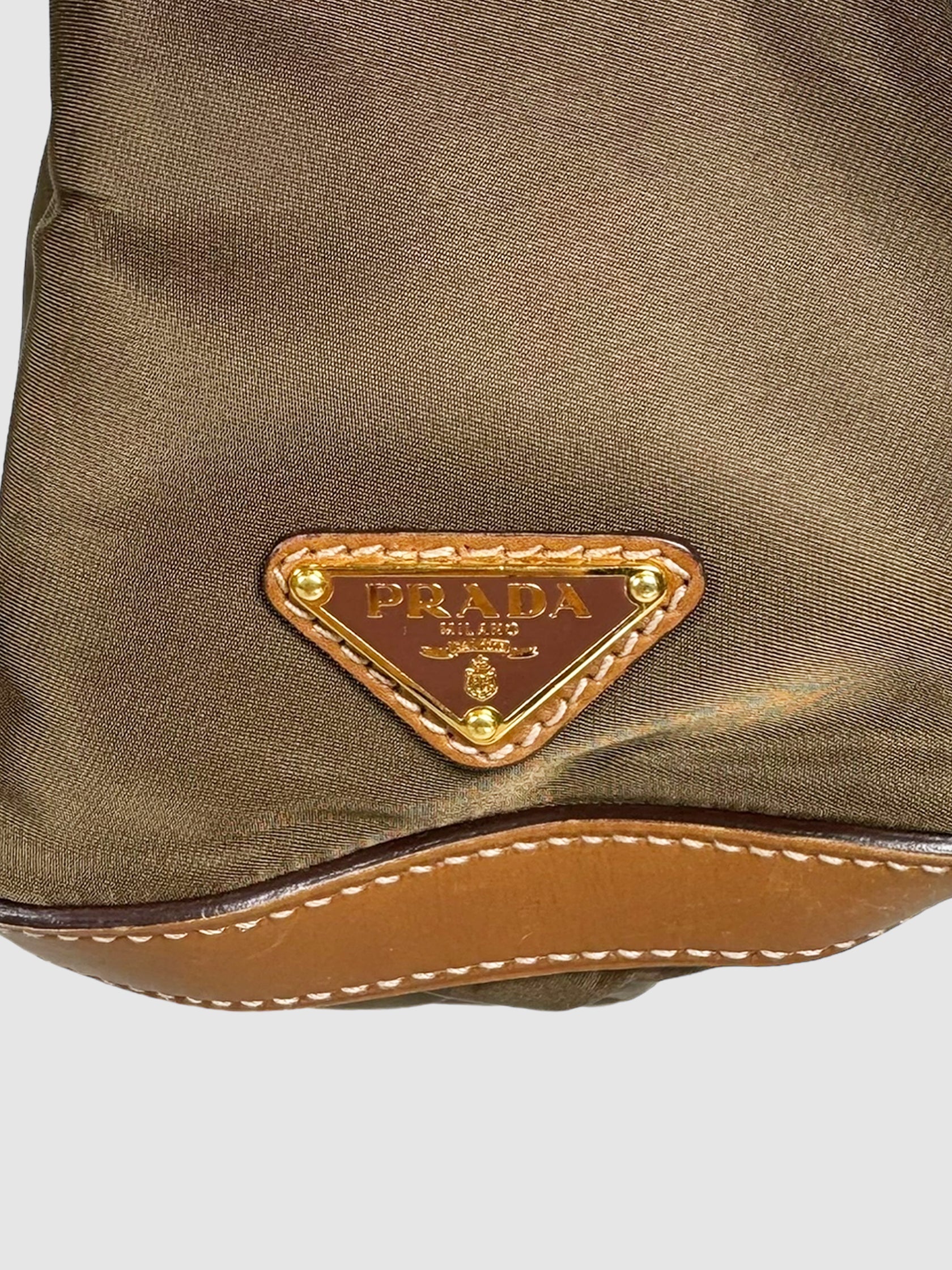 Large Tessuto Saffiano Trim Shoulder Bag