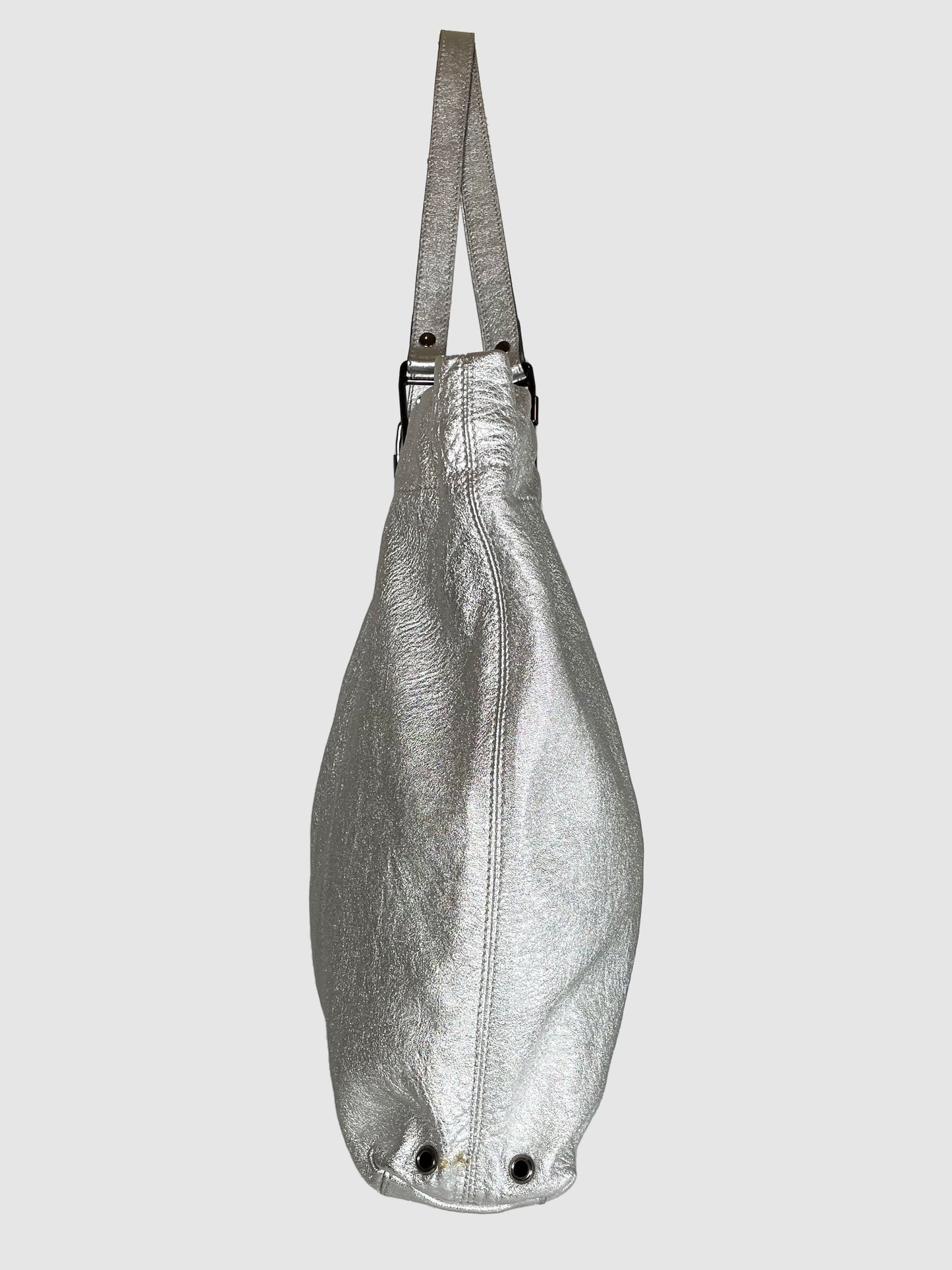 Metallic Leather Tote Bag