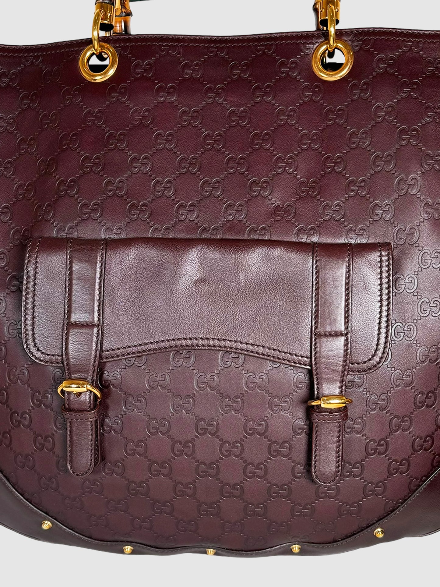 Gucci Bamboo GG Leather Monogram Top Handle Bag Luxury Consignment Designer Resale Toronto