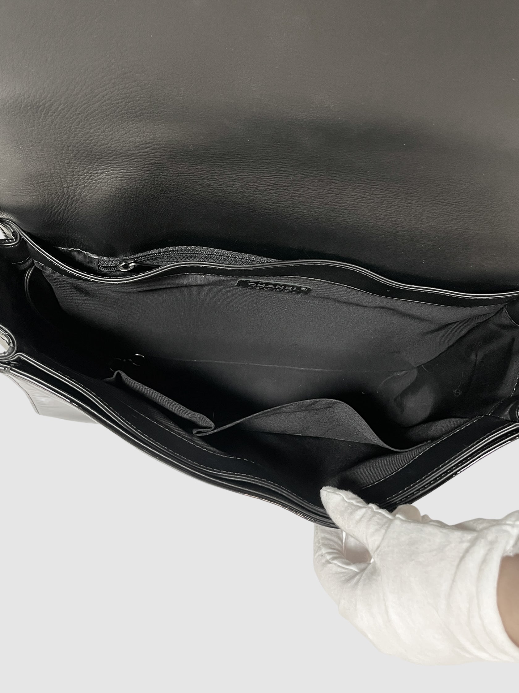 Large Patent Leather Reverso Boy Bag