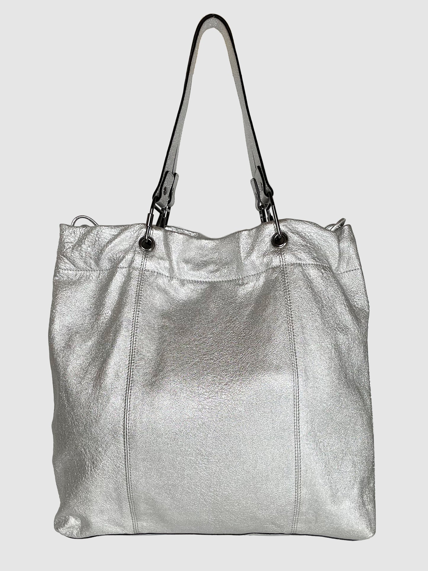 Metallic Leather Tote Bag