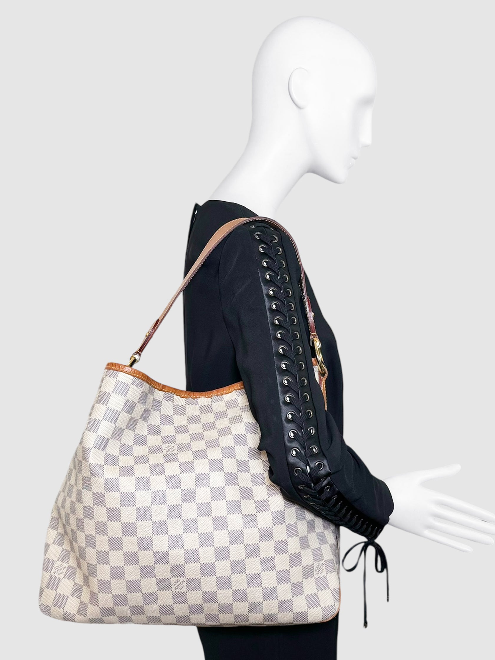 Louis Vuitton Damier Azur Delightful Bag Leather Shoulder Bag Luxury Designer Resale Consignment Toronto