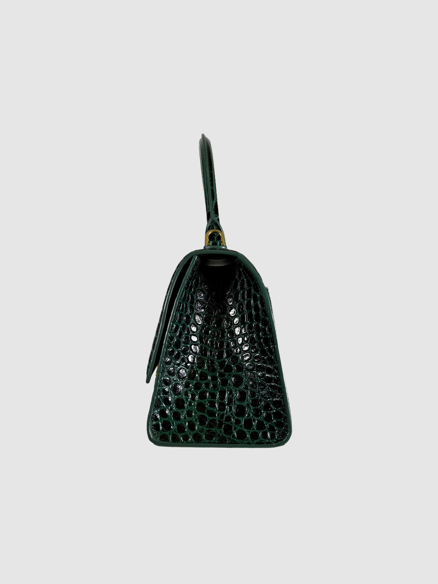 Small Croc Embossed Hourglass Bag