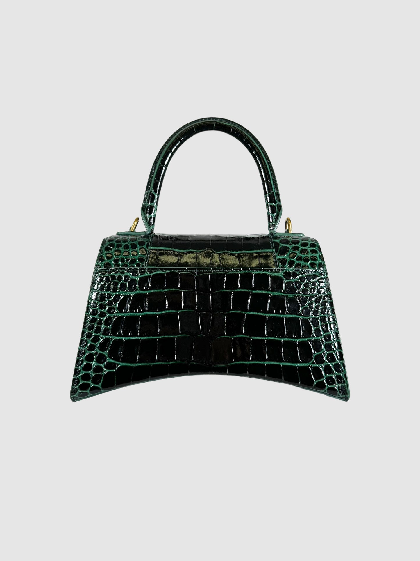 Small Croc Embossed Hourglass Bag