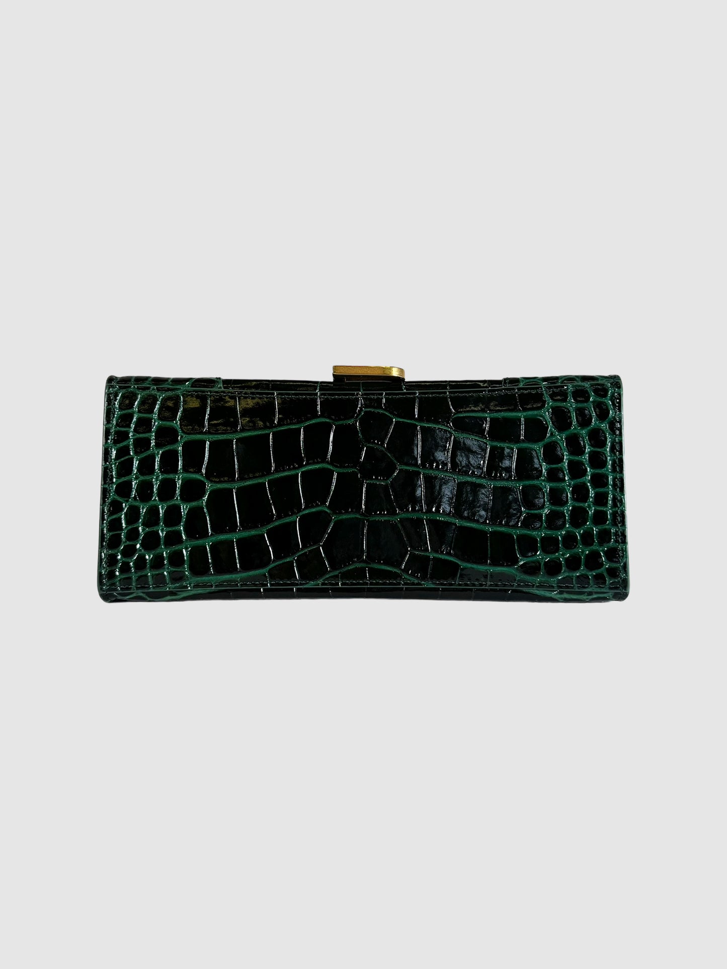 Small Croc Embossed Hourglass Bag