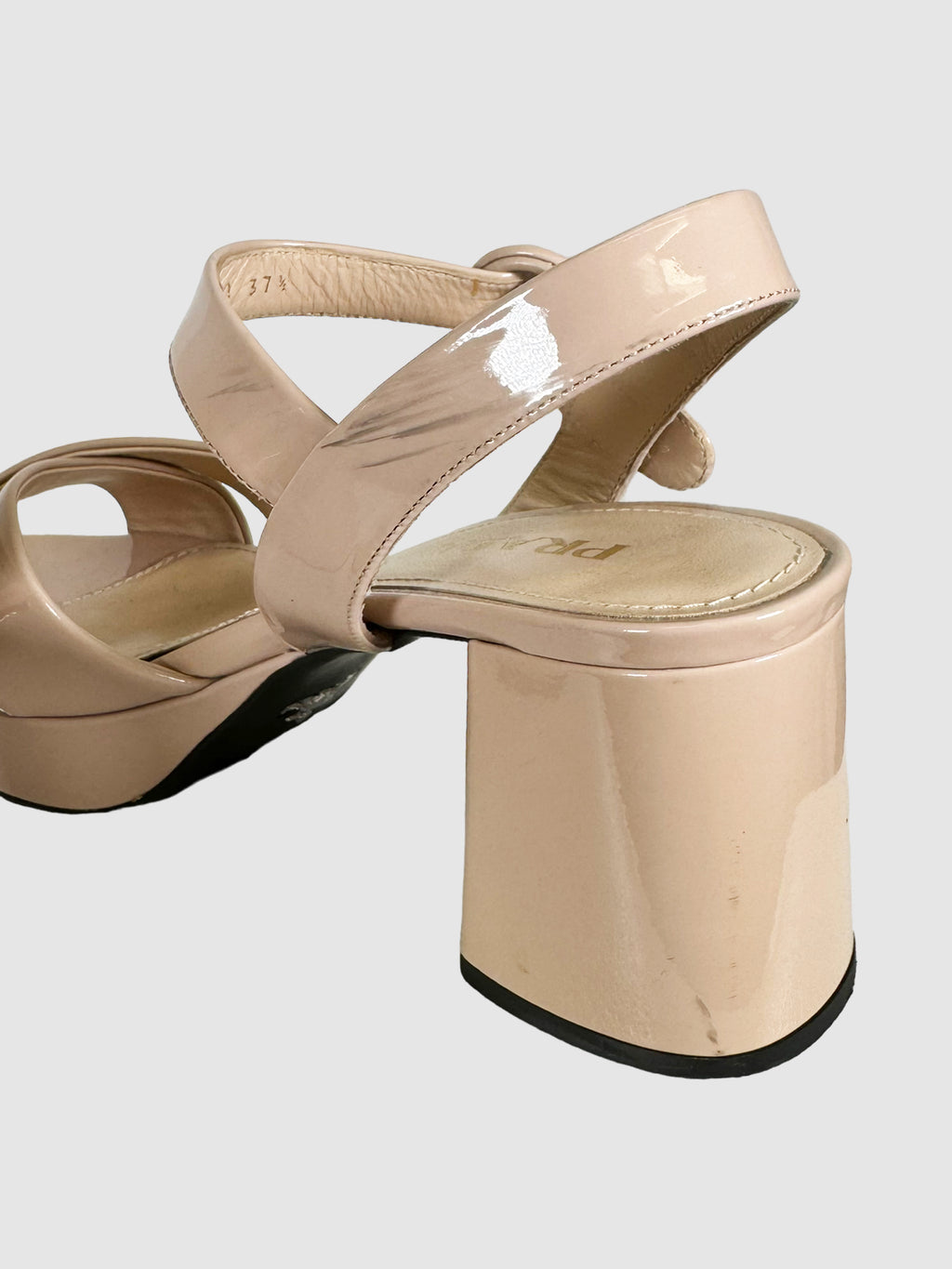 Patent Leather Platform Sandals - Size 38