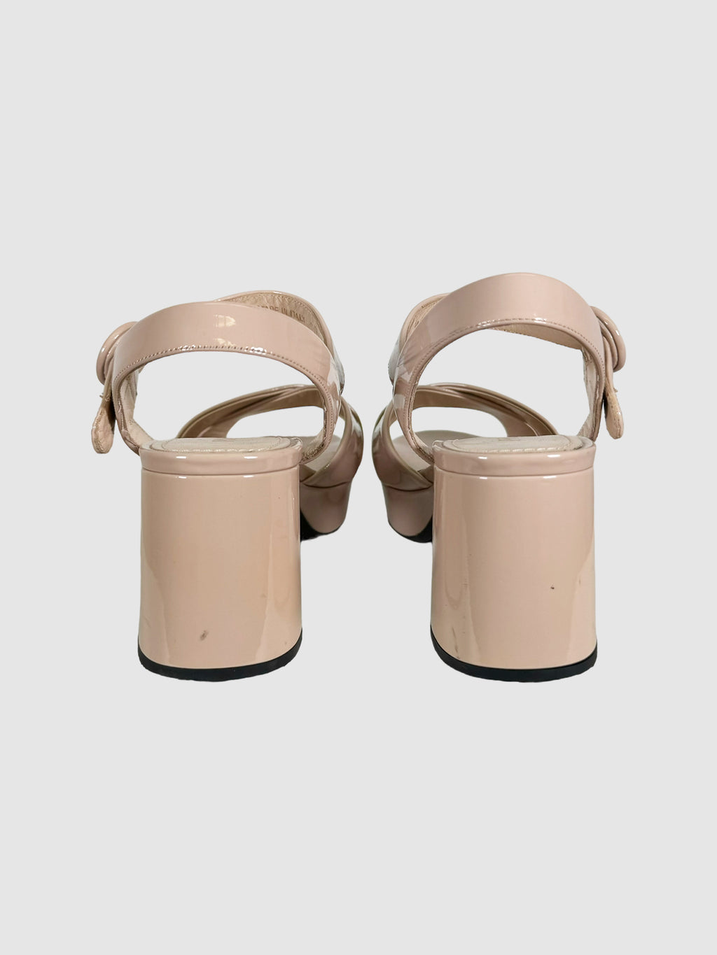 Patent Leather Platform Sandals - Size 38