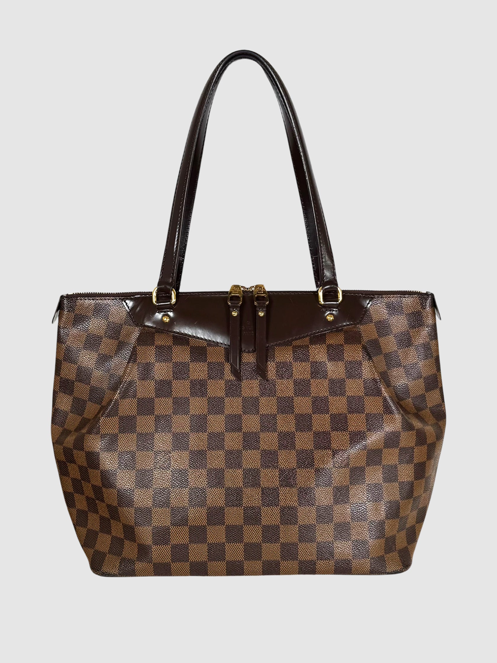 Louis Vuitton Brown Damier Ebene Westminster PM Leather Shoulder Bag luxury designer resale consignment secondhand toronto canada
