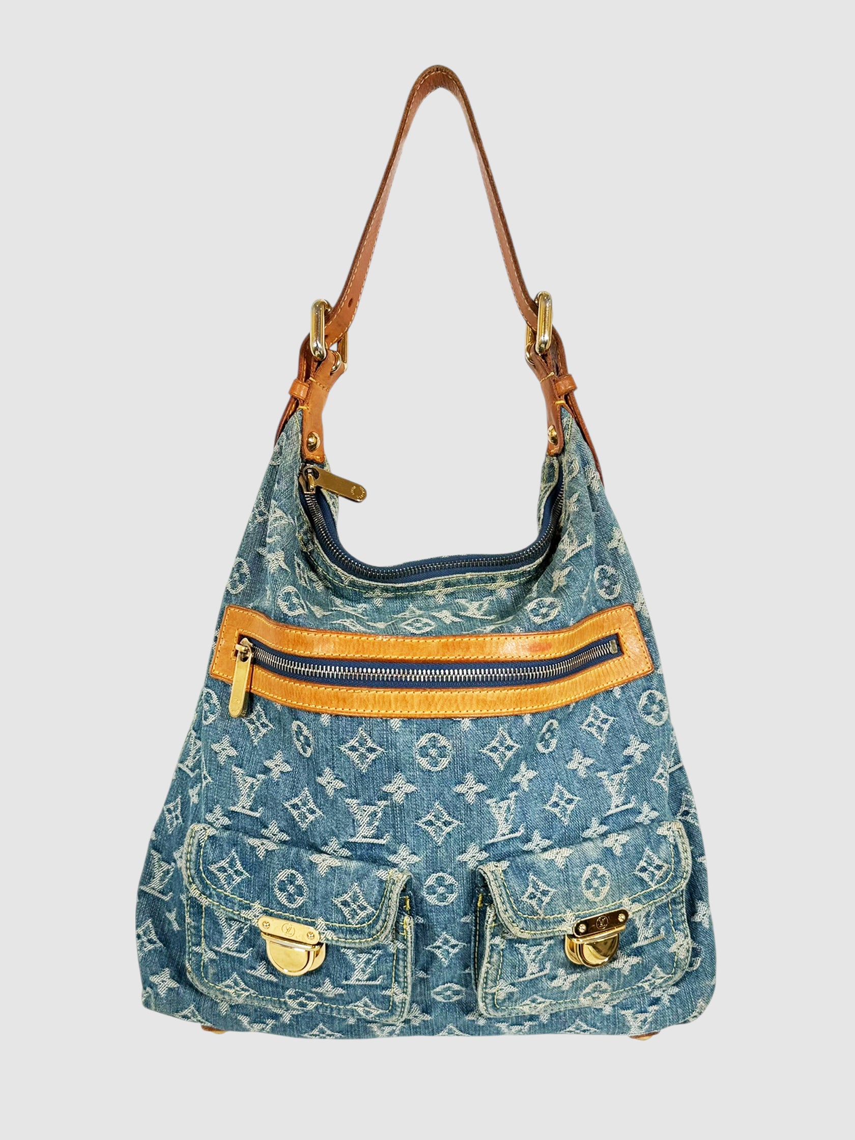 Denim Monogram Baggy Bag