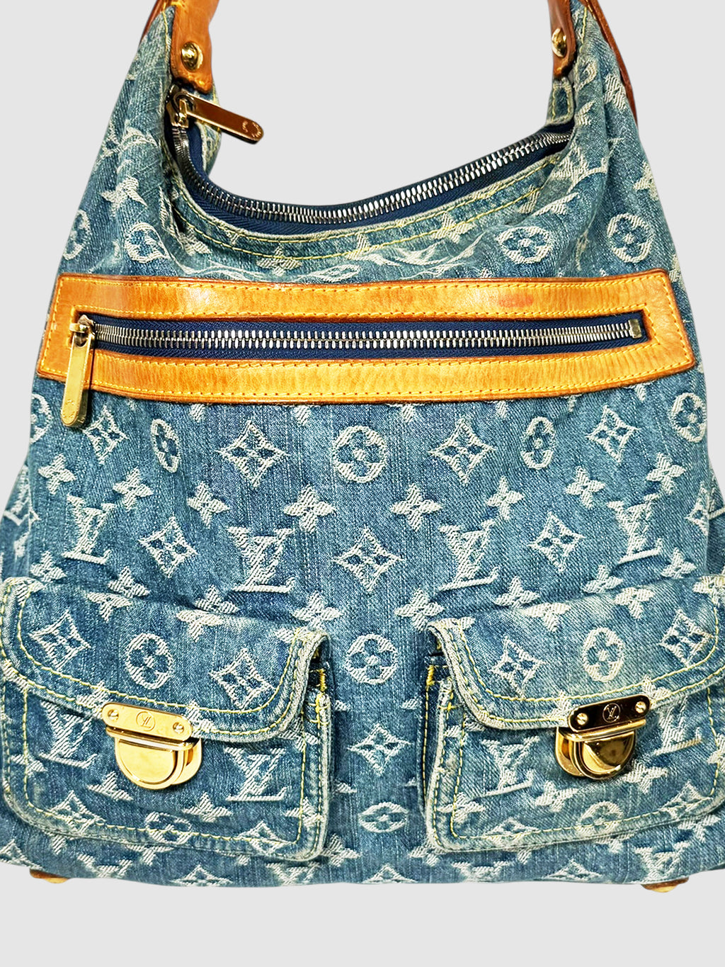 Denim Monogram Baggy Bag