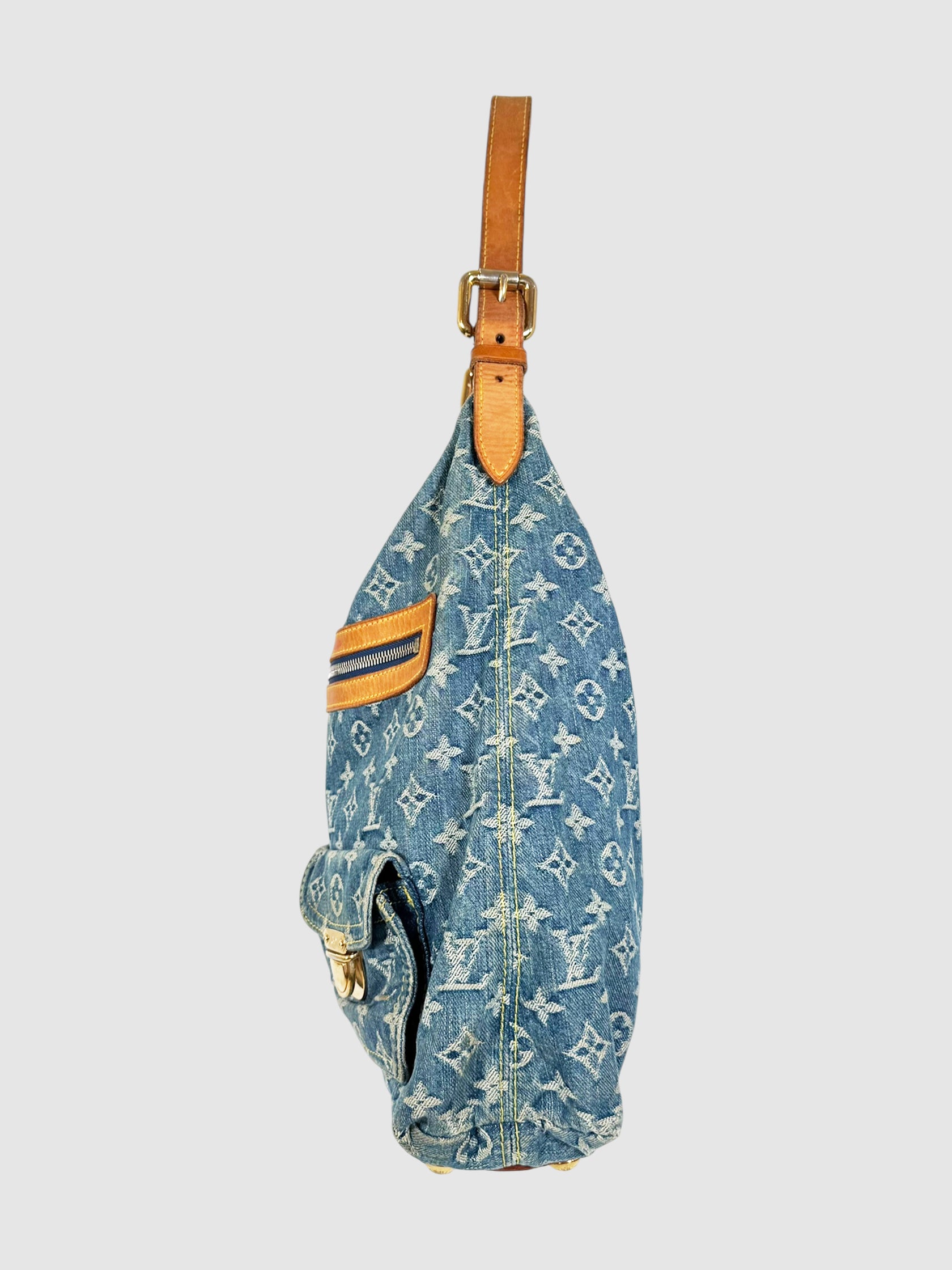 Denim Monogram Baggy Bag