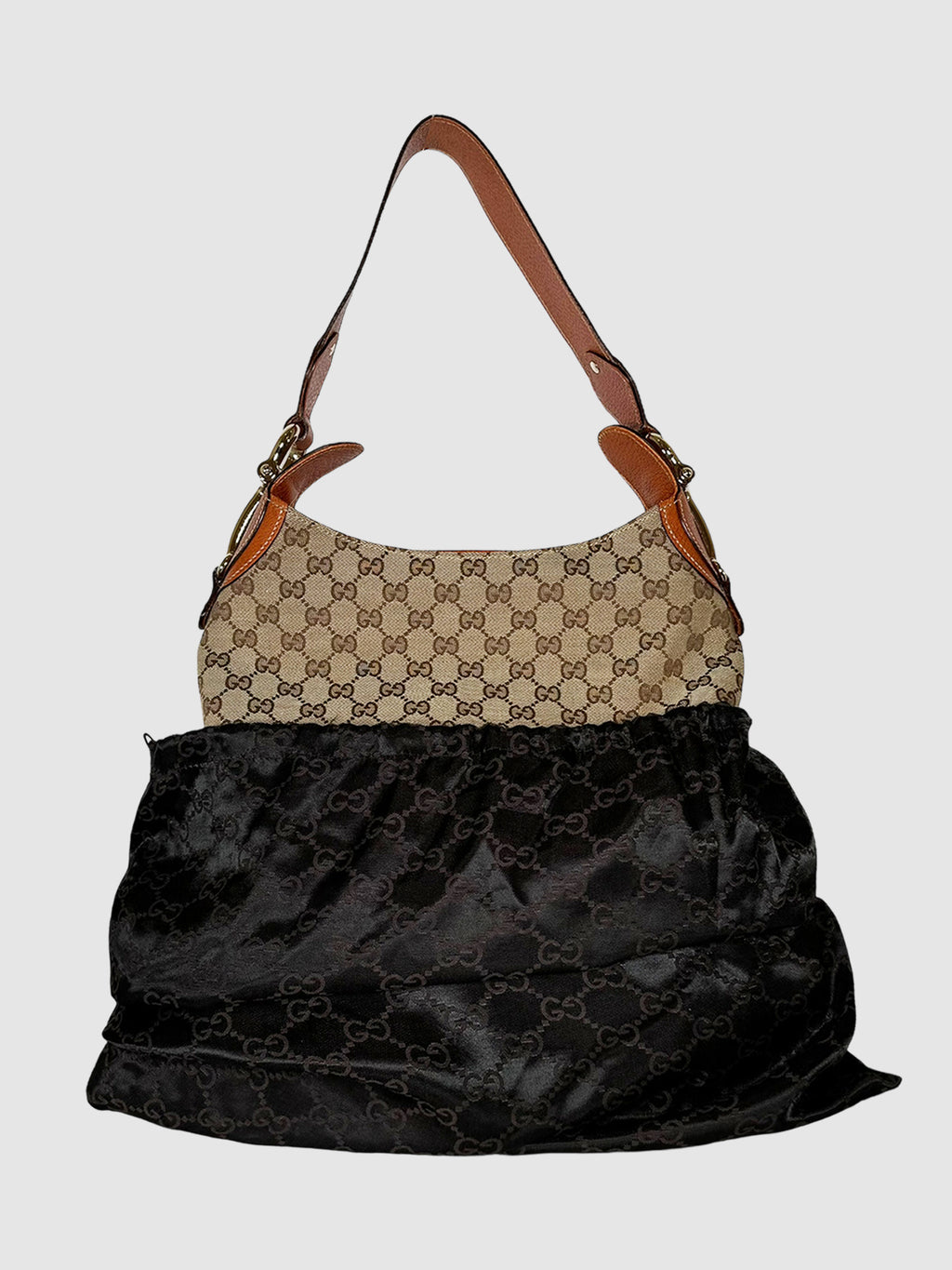 Gucci Large Beige Creole GG Hobo Shoulder Bag Consignment Secondhand Designer Luxury Resale Toronto Trendy