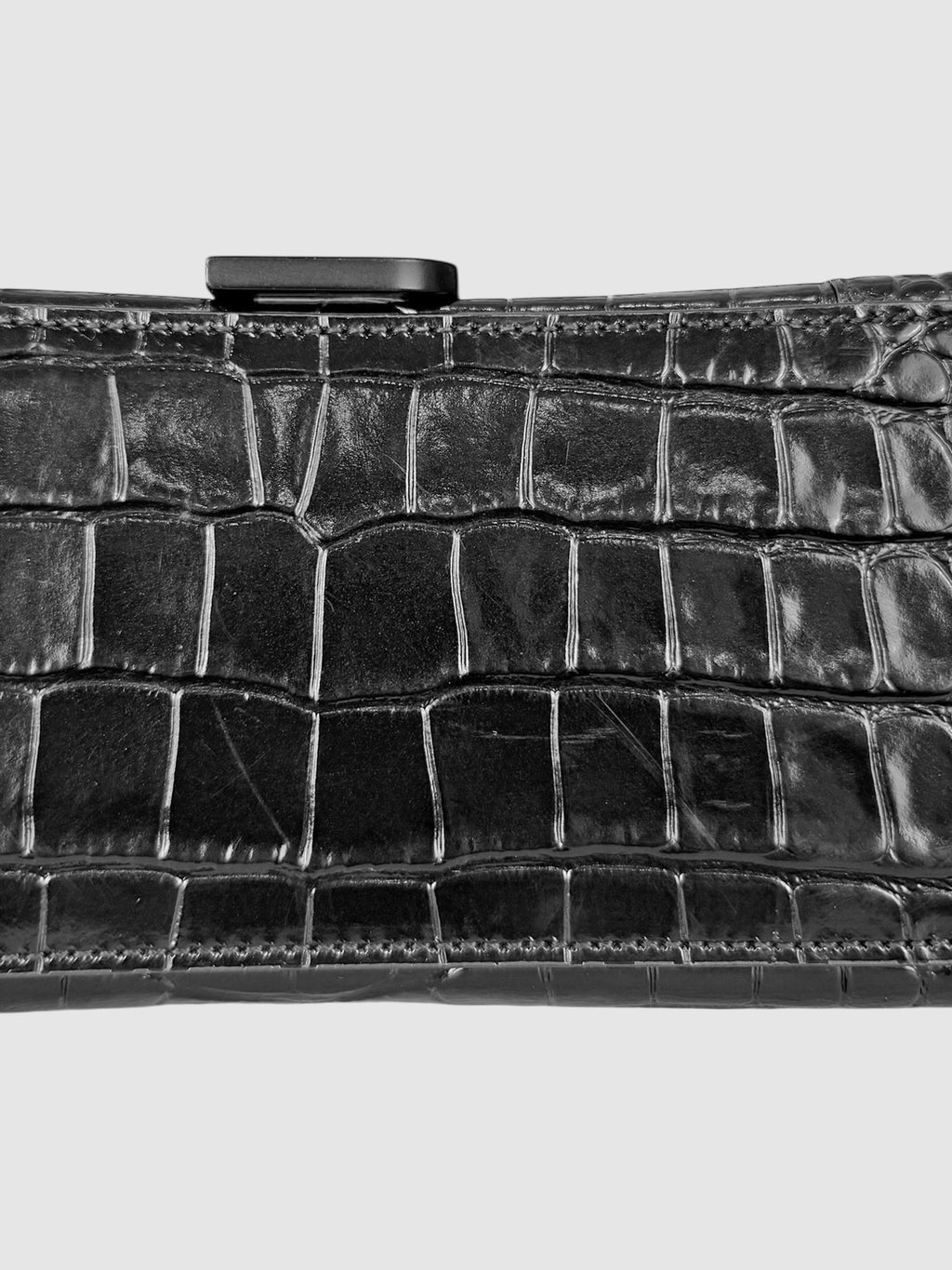 Croc-Embossed Hourglass Bag