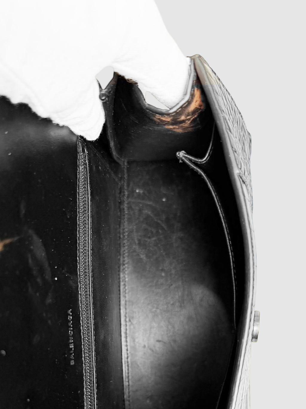 Croc-Embossed Hourglass Bag