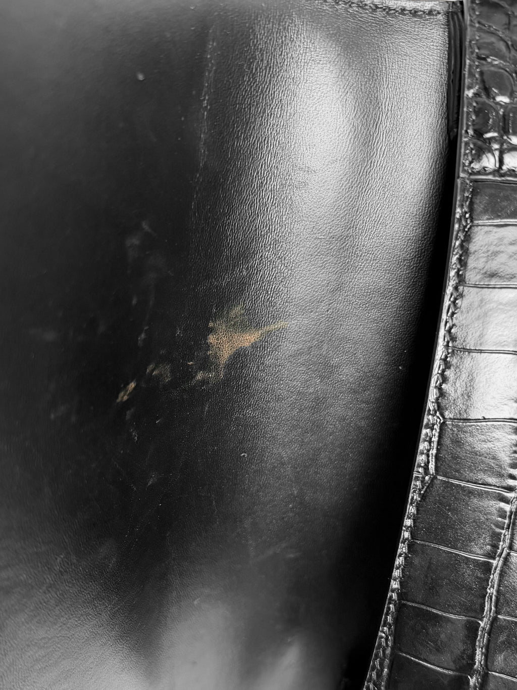 Croc-Embossed Hourglass Bag