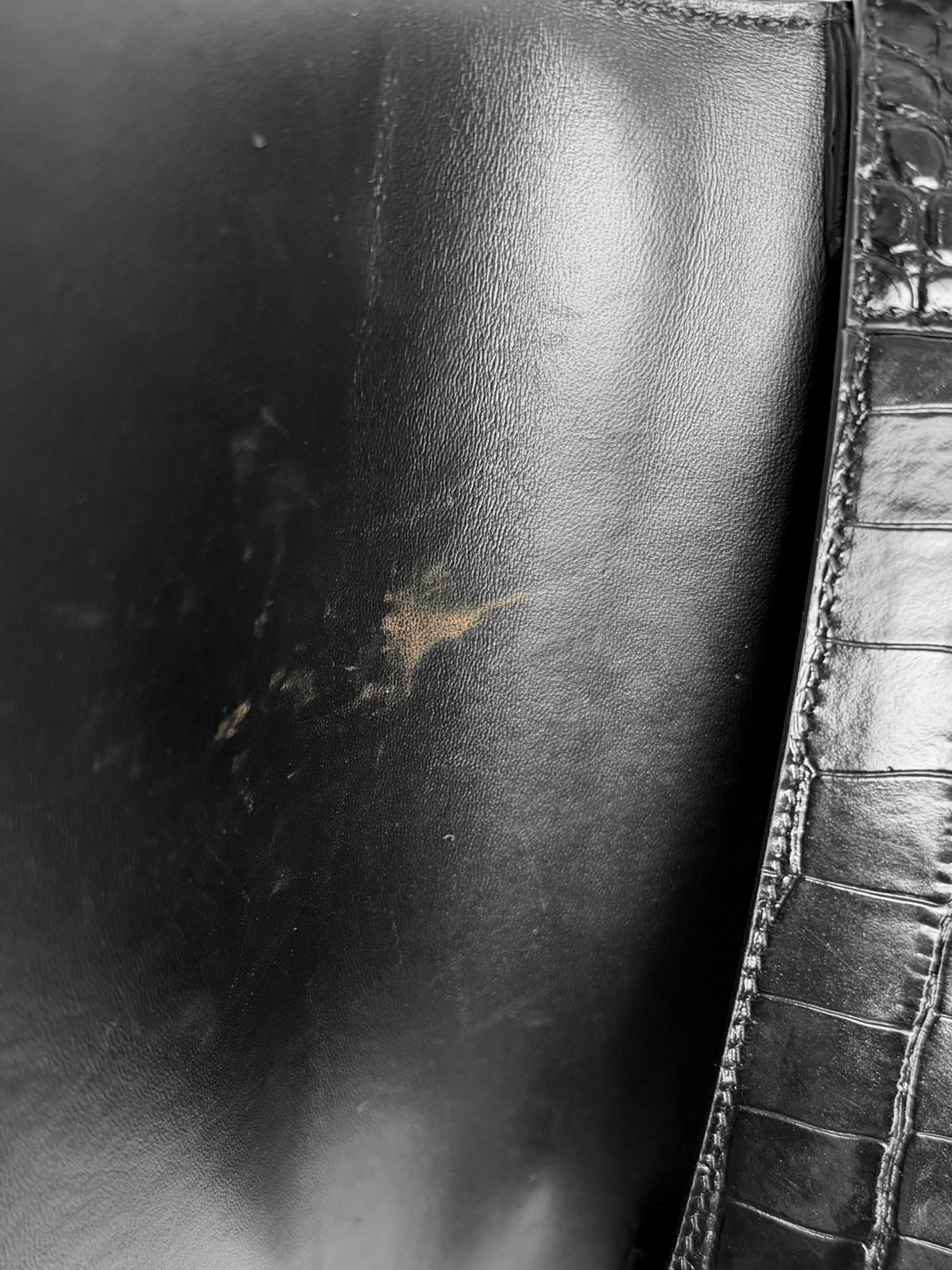 Croc-Embossed Hourglass Bag