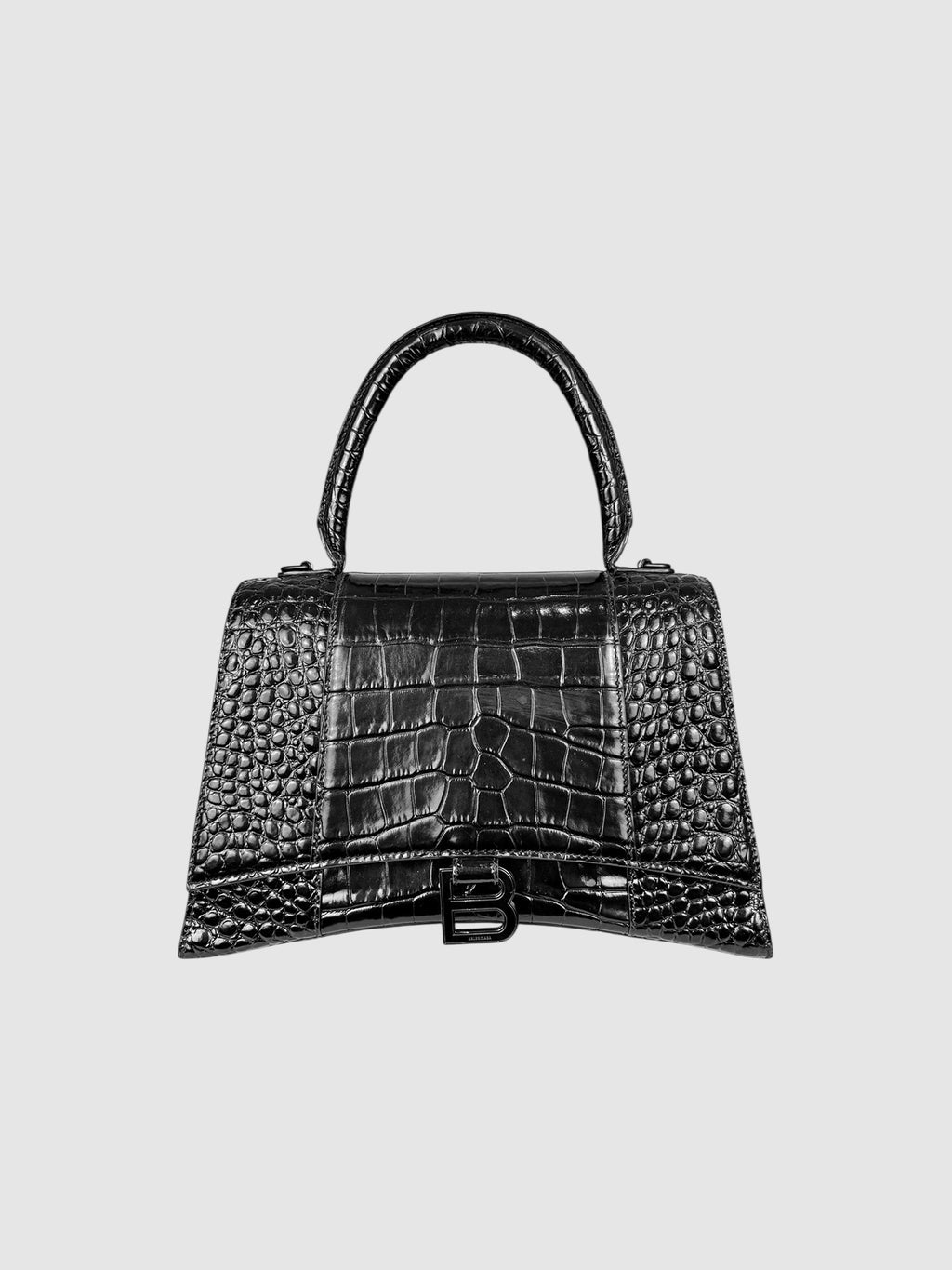 Croc-Embossed Hourglass Bag