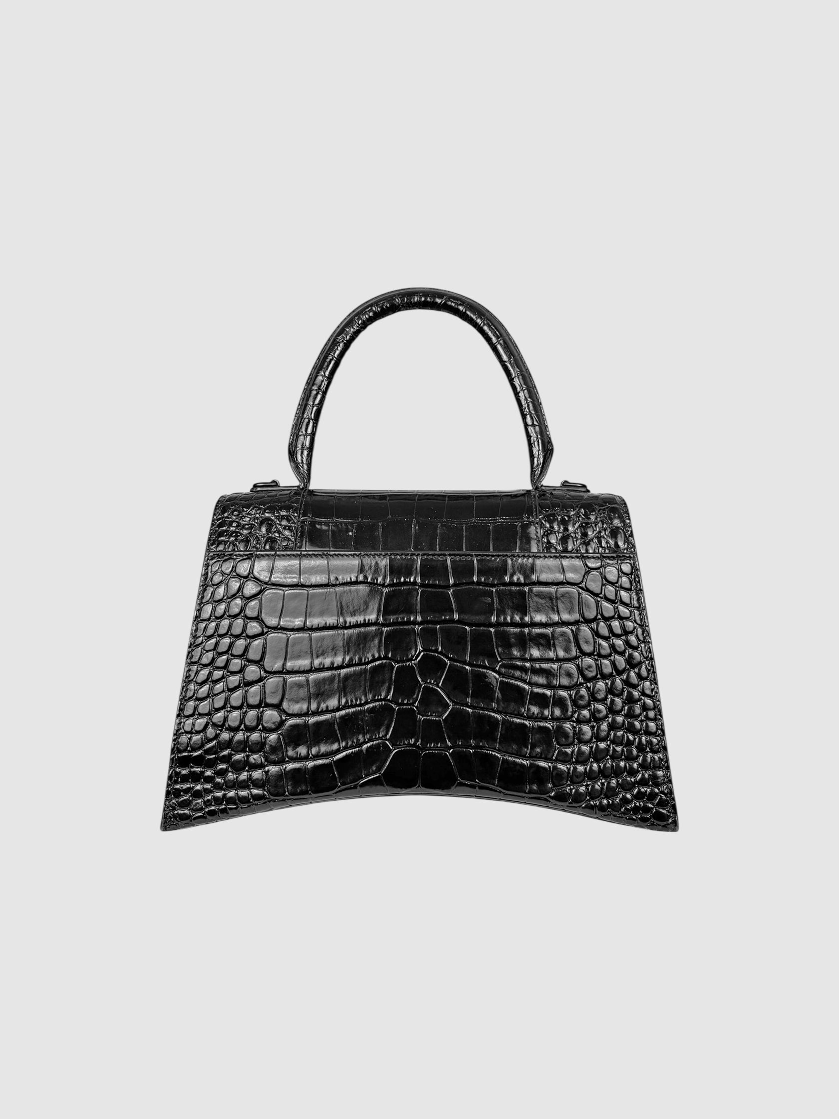 Croc-Embossed Hourglass Bag
