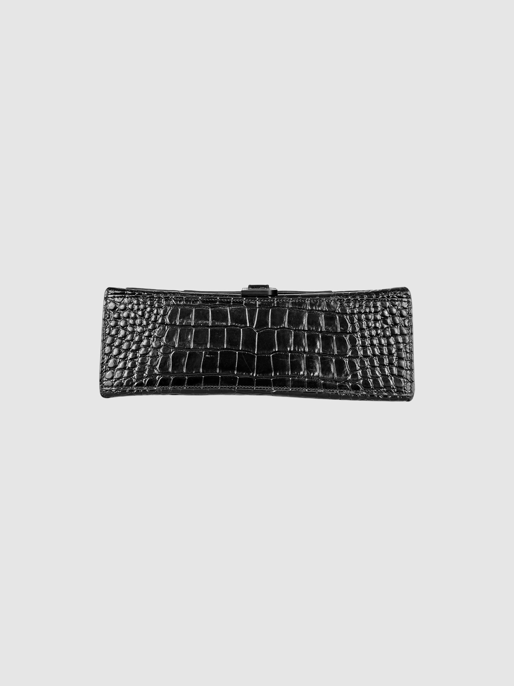 Croc-Embossed Hourglass Bag