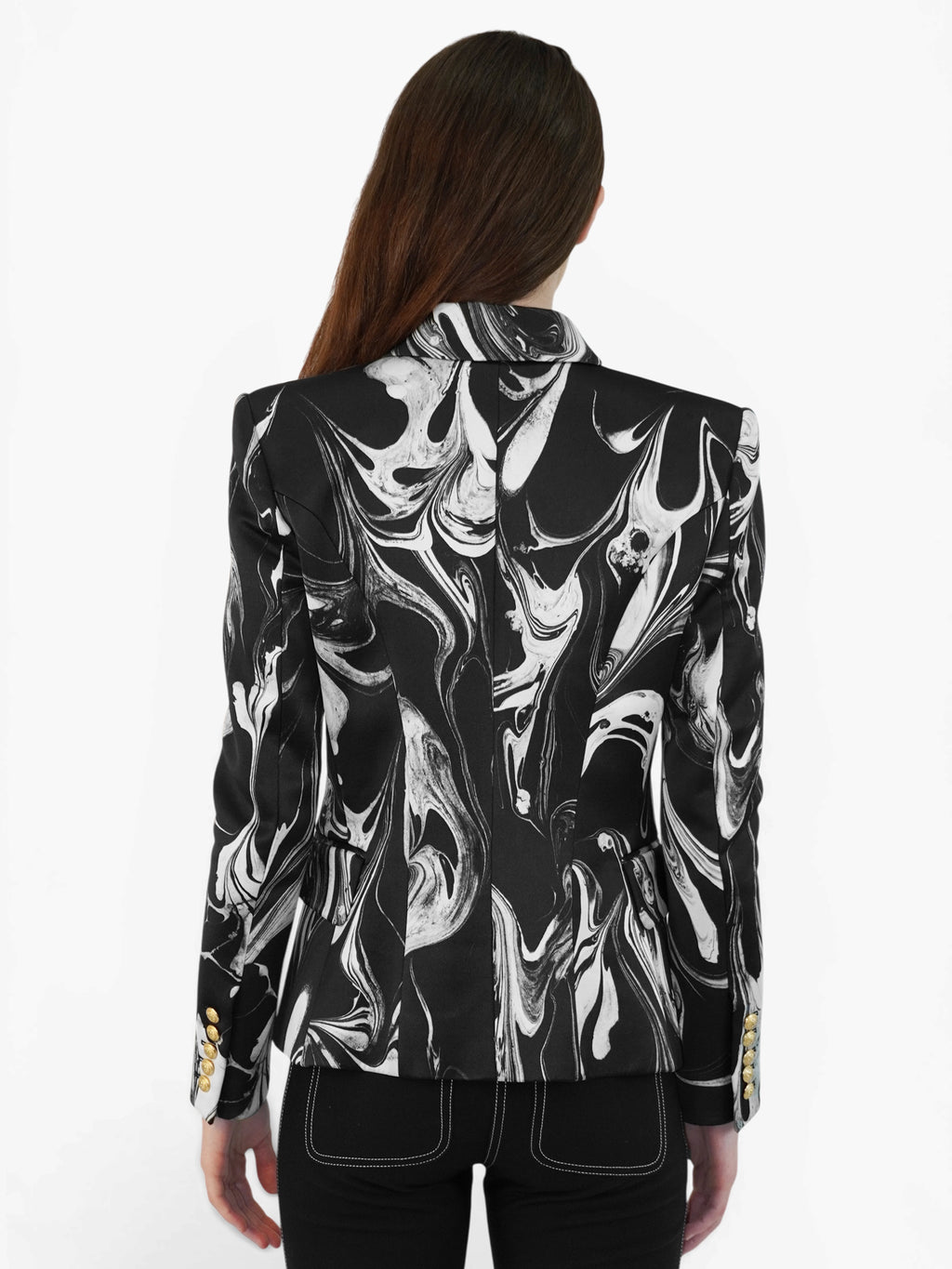 Marbled Satin Blazer