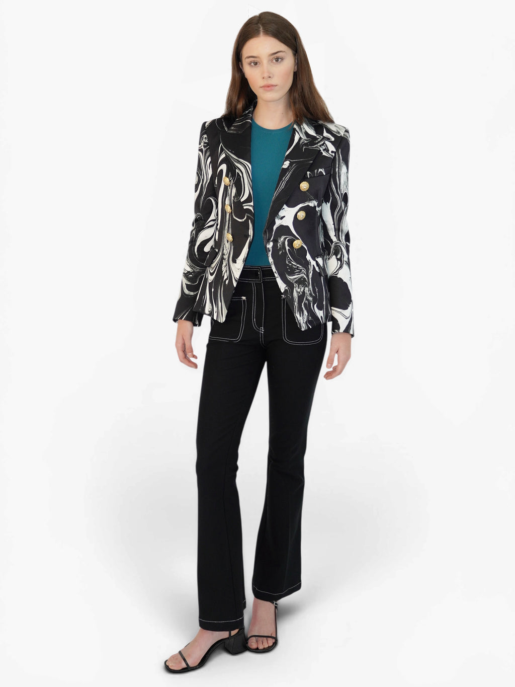 Marbled Satin Blazer