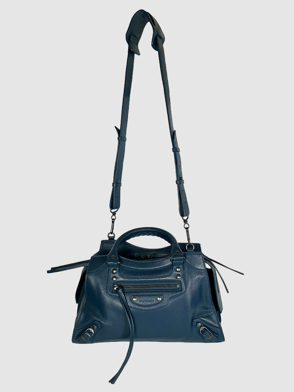 Balenciaga Blue Leather Small Neo Classic City Bag Consignment Secondhand Designer Luxury Resale Toronto Trendy