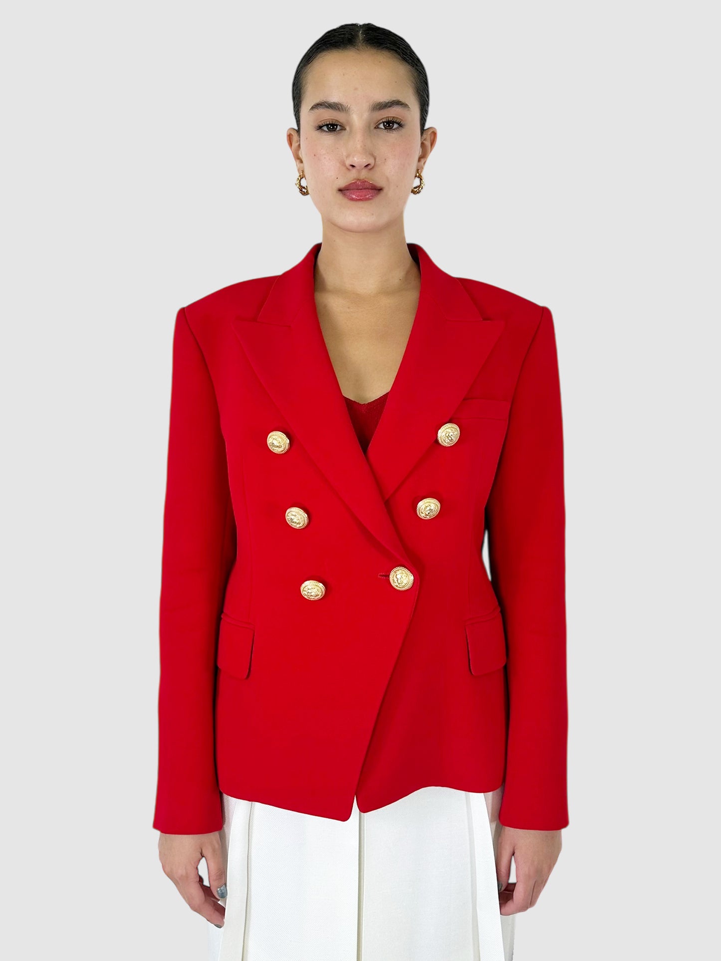 Structured Double-Breasted Blazer - Size 46